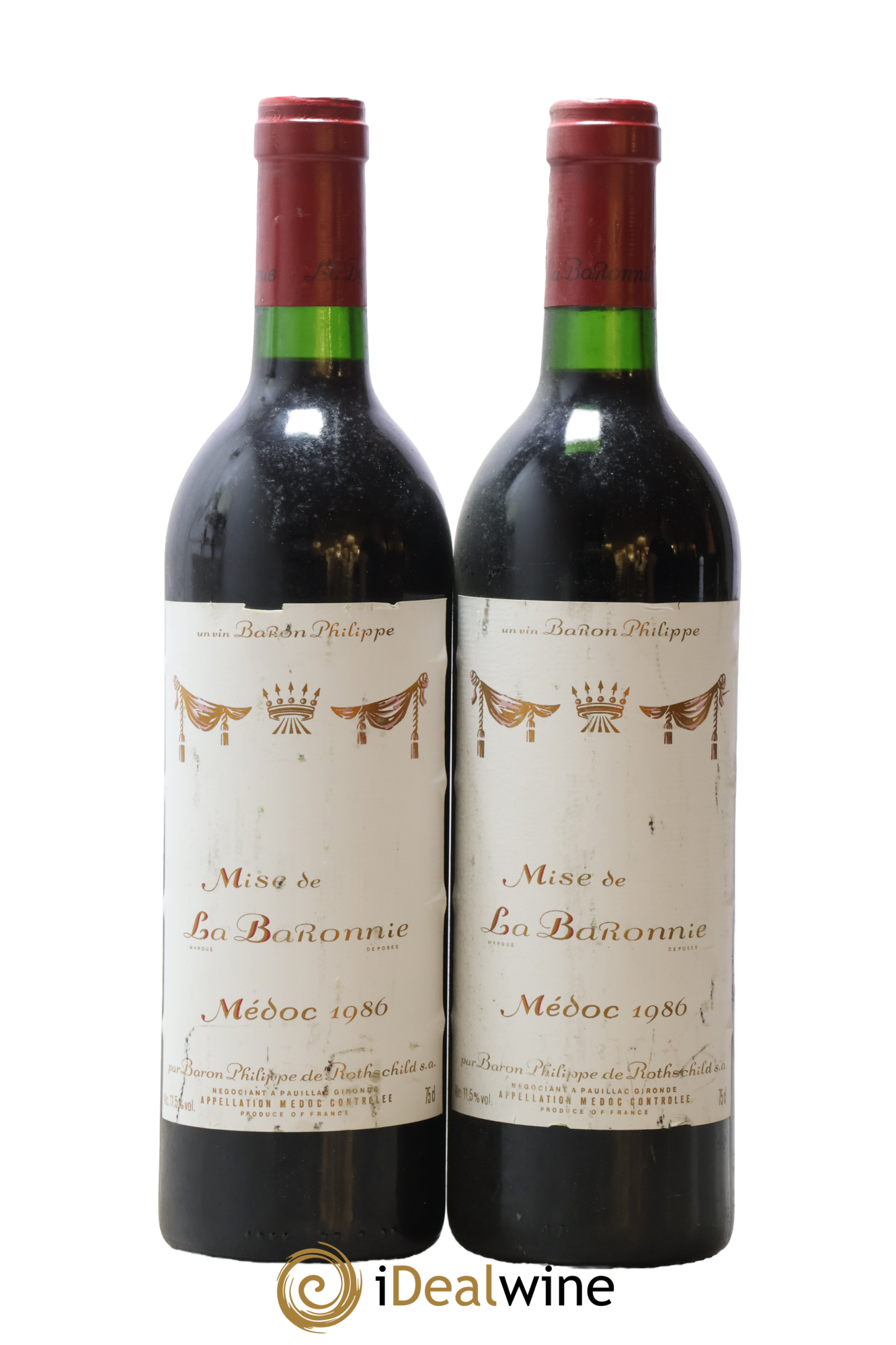 Médoc Mise de la Baronnie Baron Philippe de Rothschild 1986 - Posten von 2 Flaschen - 0