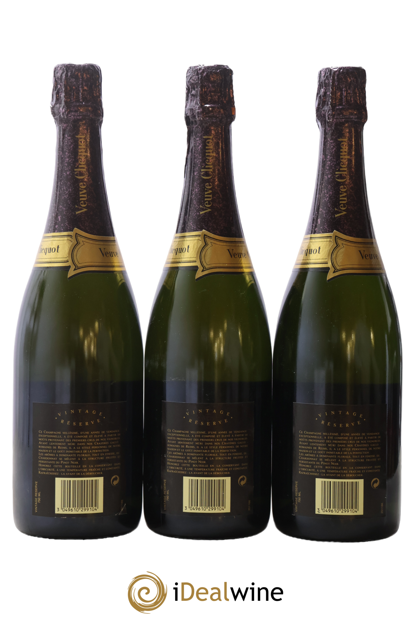 Brut Millésimé Veuve Clicquot 1989 - Lot de 3 bouteilles - 1