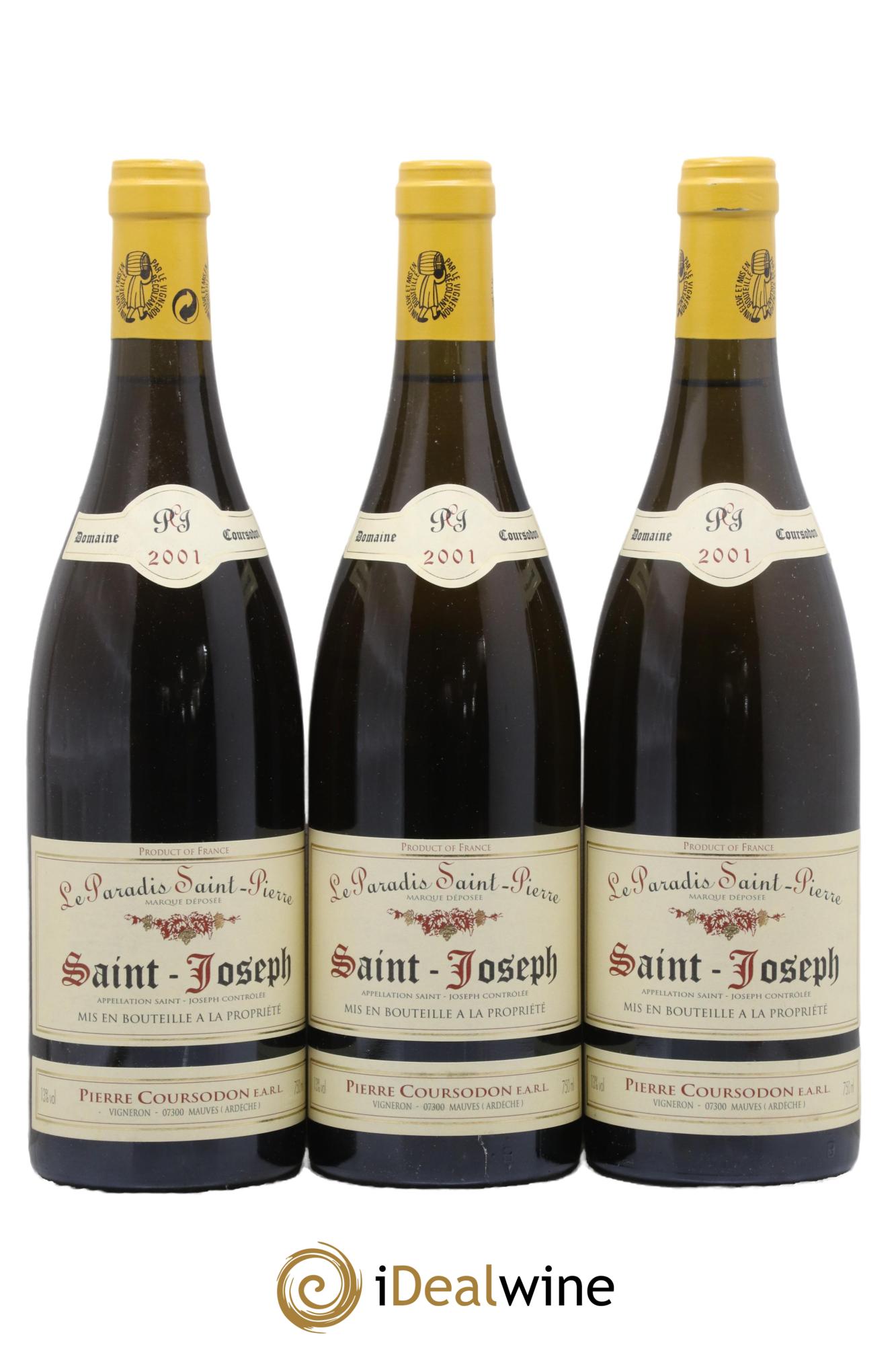 Saint-Joseph Le Paradis Saint-Pierre Pierre et Jérôme Coursodon 2001 - Posten von 3 Flaschen - 0