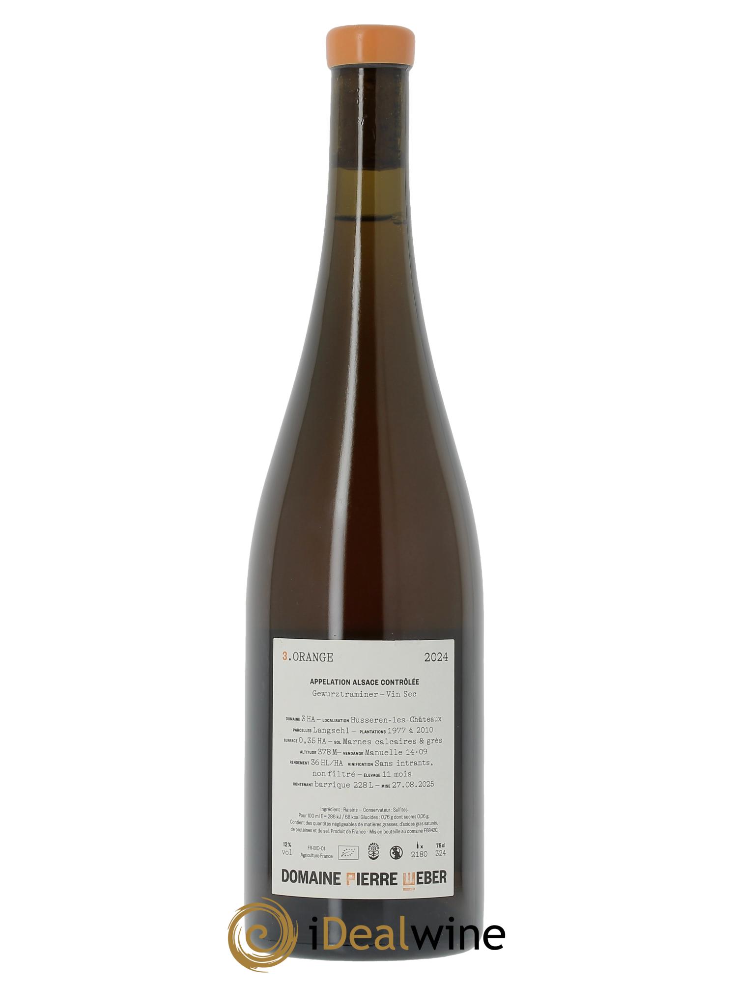 Vin de France Le Orange "3" Pierre Weber 2024 - Lot de 1 bouteille - 1