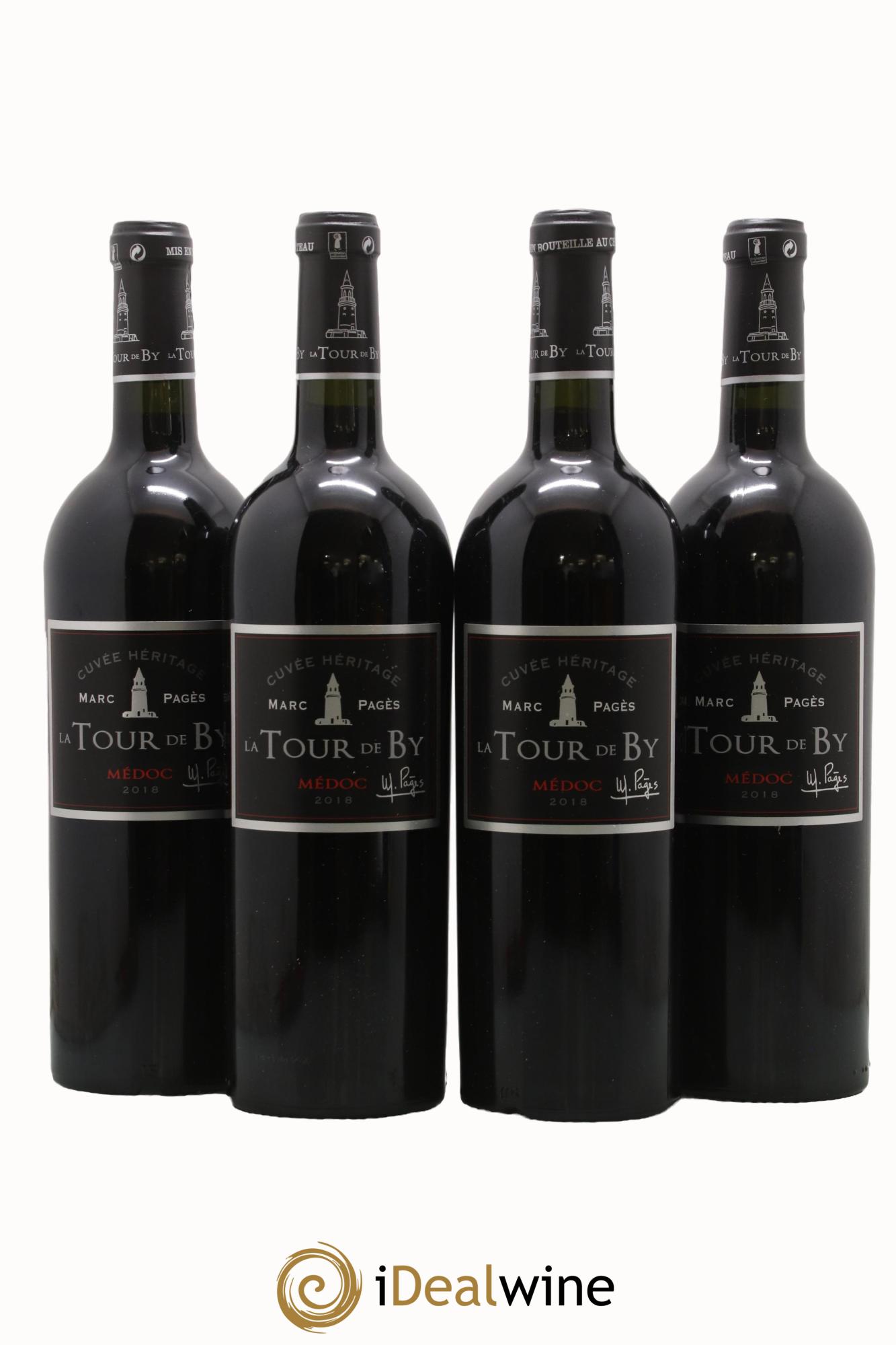 Médoc Cuvée Héritage Marc Pagès Château La Tour de By 2018 - Lotto di 4 bottiglie - 0
