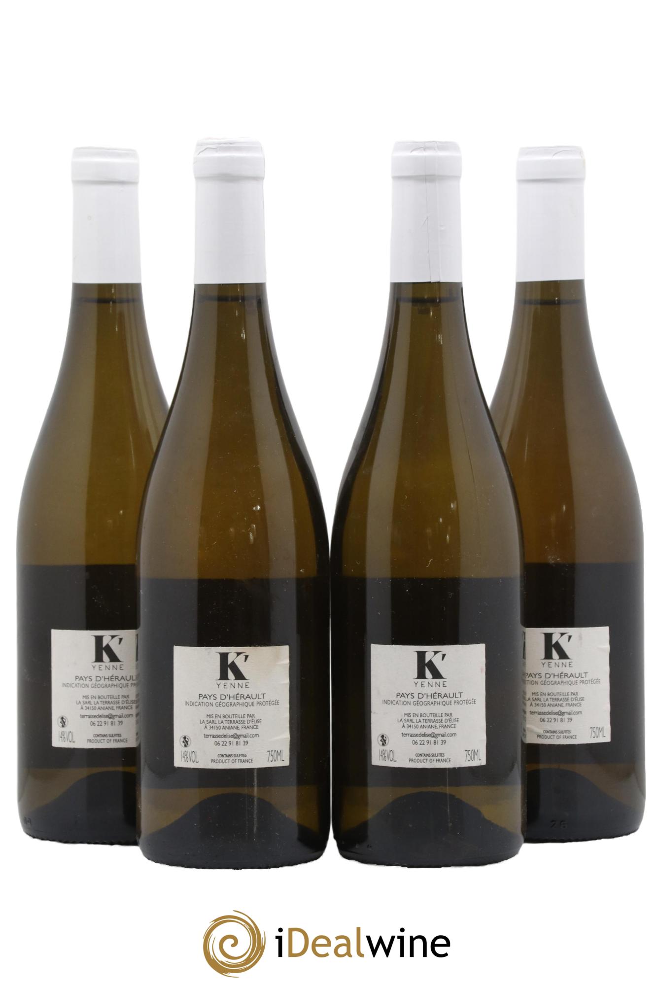 Pays d'Hérault K'Yenne Terrasse d'Elise (Domaine de la) 2018 - Lot de 4 bouteilles - 1