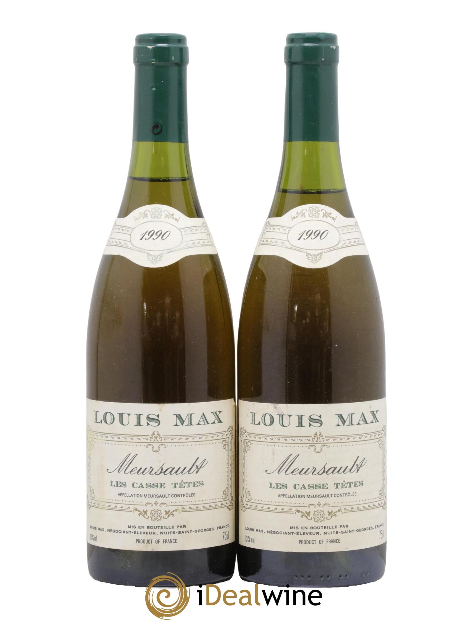 Meursault Les Casses Têtes Louis Max 1990 - Posten von 2 Flaschen - 0