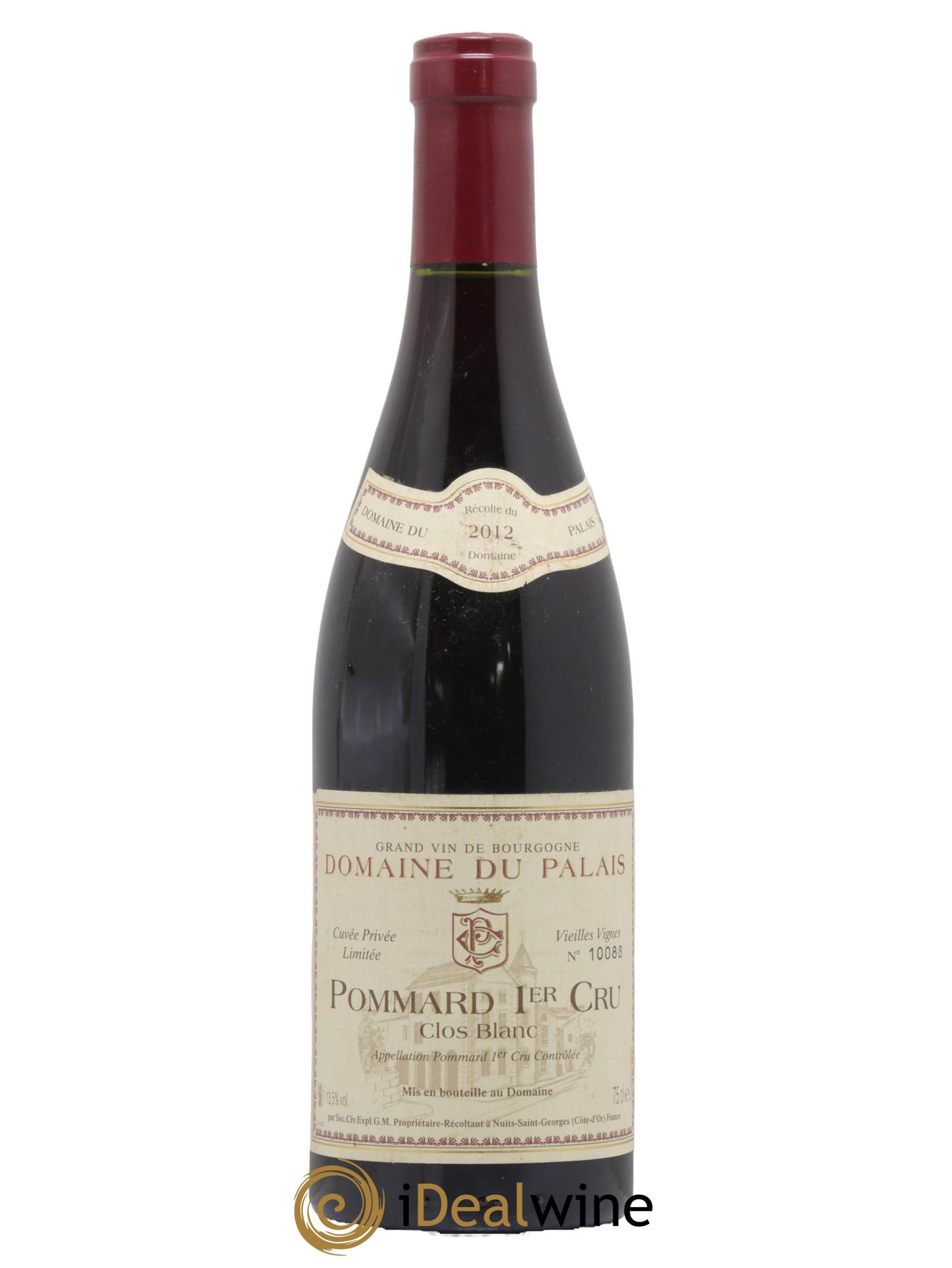 Pommard 1er Cru Clos Blanc Domaine du Palais 2012 - Lot de 1 bouteille - 0