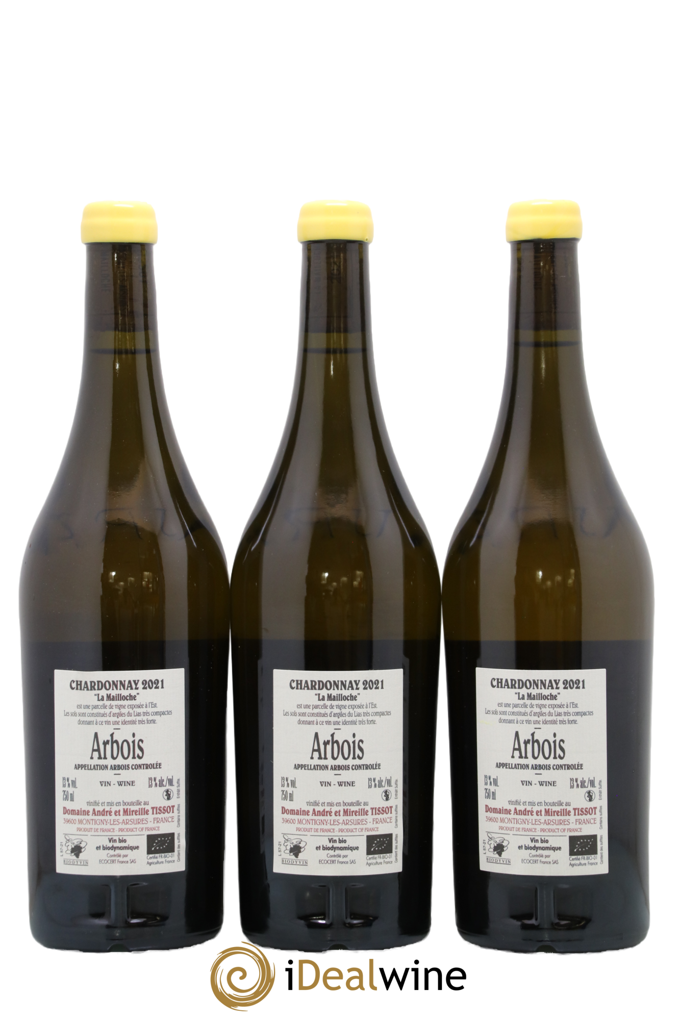 Arbois La Mailloche Bénédicte et Stéphane Tissot 2021 - Lot of 3 bottles - 1