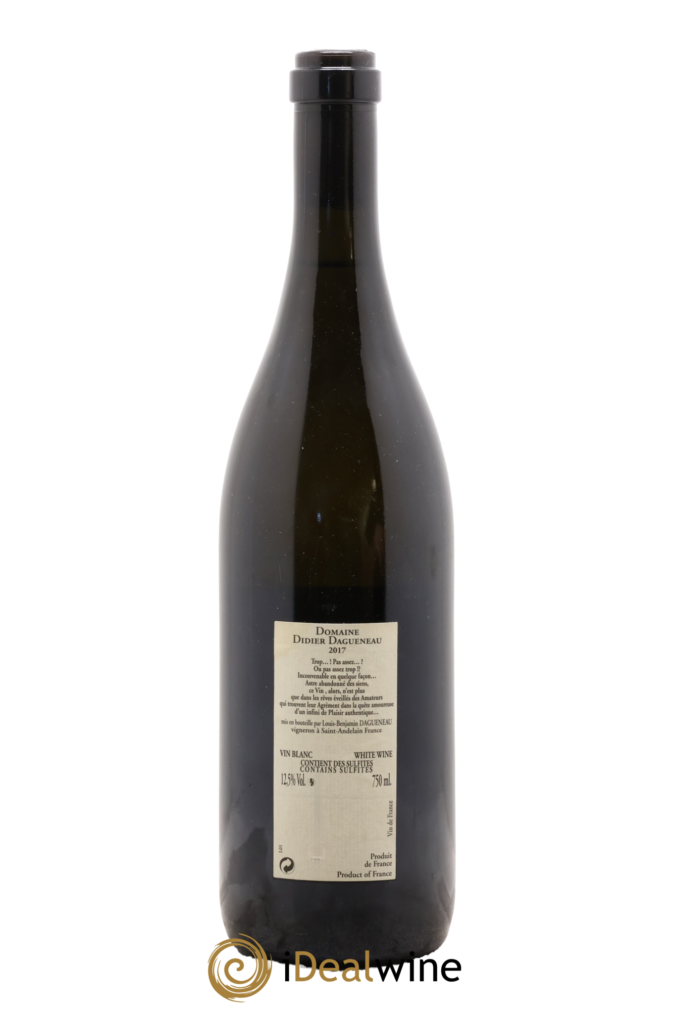Pouilly-Fumé Blanc Fumé de Pouilly Dagueneau (Domaine Didier - Louis-Benjamin) 2017 - Lot of 1 bottle - 1