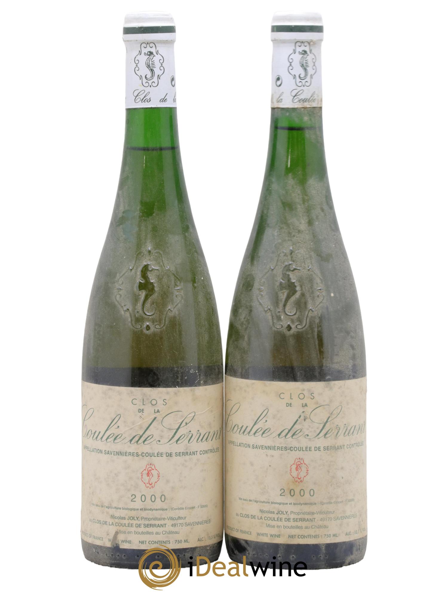 Savennières Clos de la Coulée de Serrant Vignobles de la Coulée de Serrant - Nicolas Joly 2000 - Posten von 2 Flaschen - 0