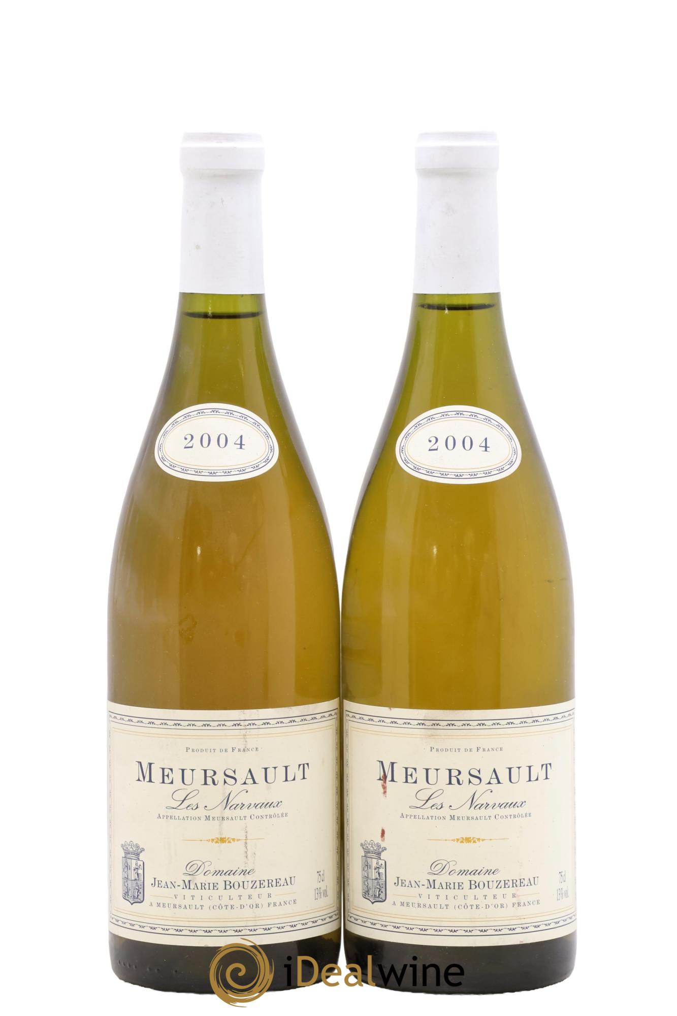 Meursault Les Narvaux Jean-Marie Bouzereau 2004 - Lot de 2 bouteilles - 0