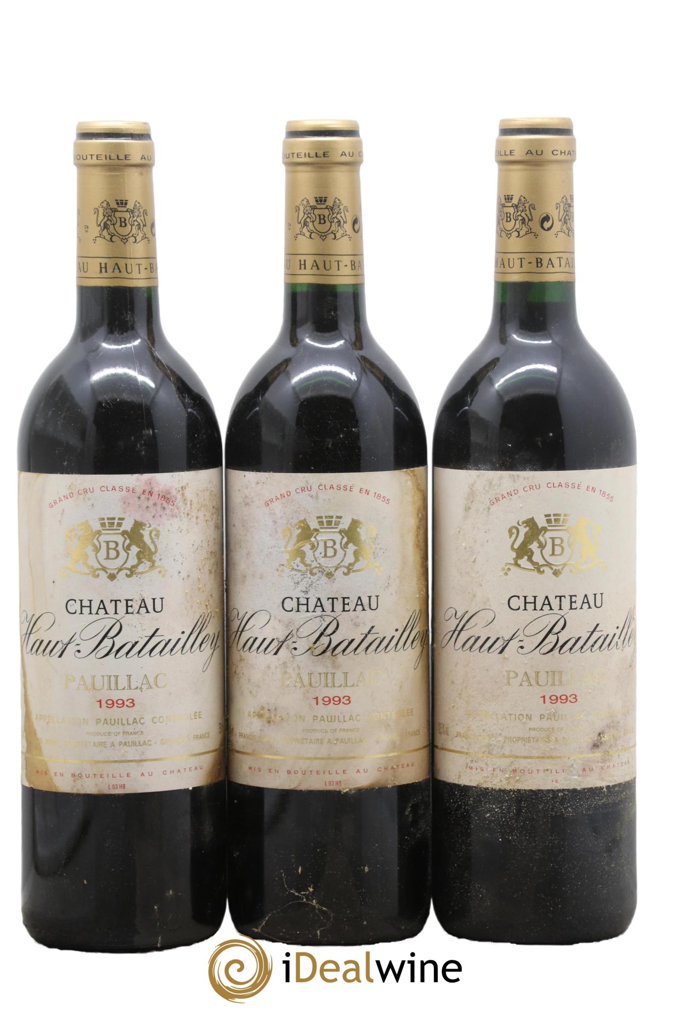 Château Haut Batailley 5ème Grand Cru Classé 1993 - Lot de 3 bouteilles - 0