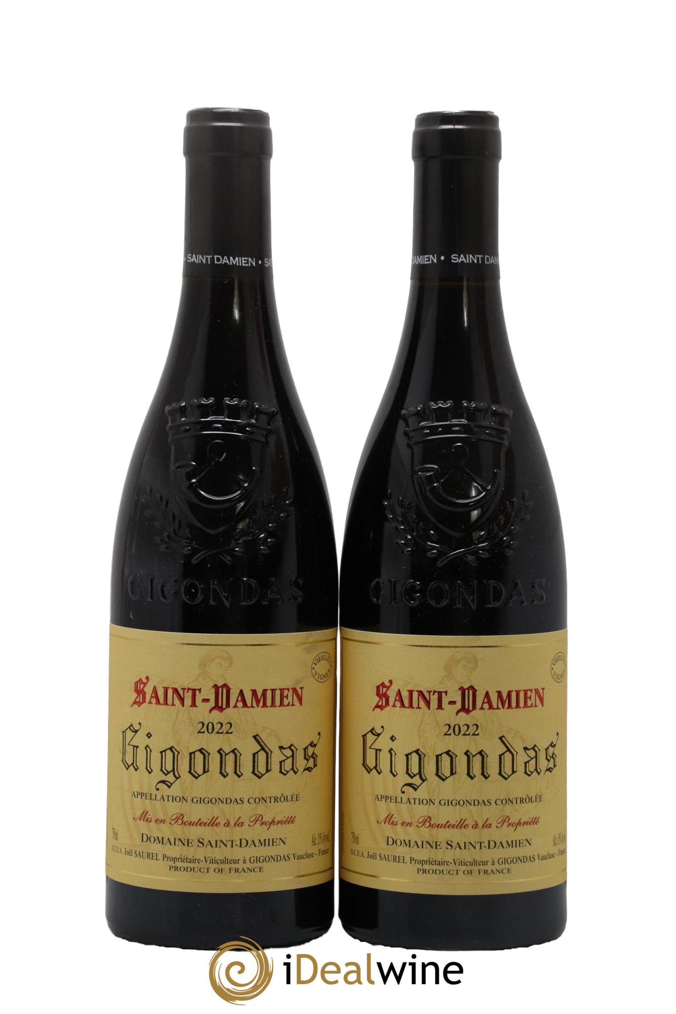 Gigondas Vieilles Vignes Bio Domaine Saint Damien 2022 - Lot de 2 bouteilles - 0