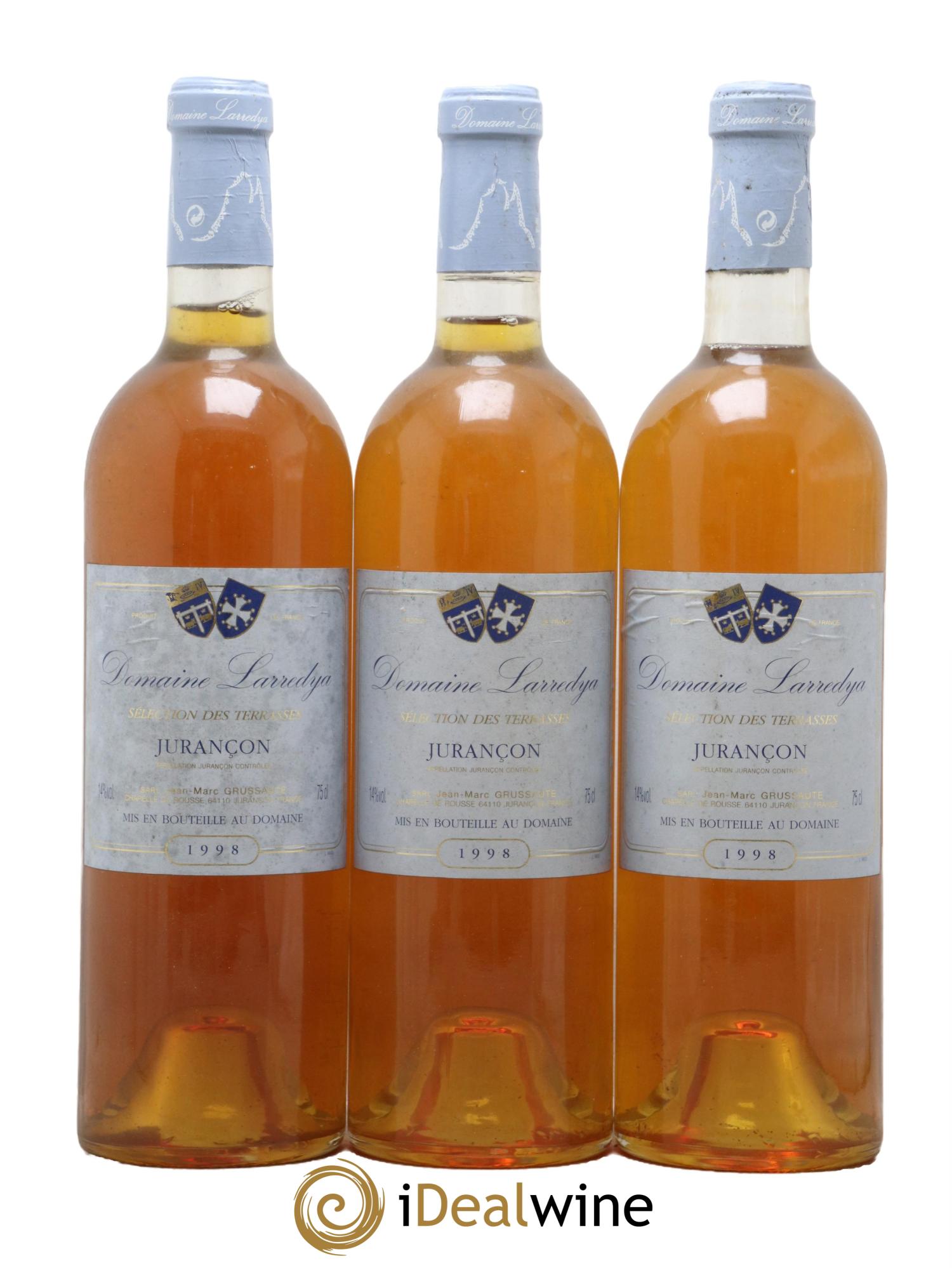 Jurançon Sélection des Terrasses Grussaute Domaine Larredya 1998 - Lot de 3 bouteilles - 0
