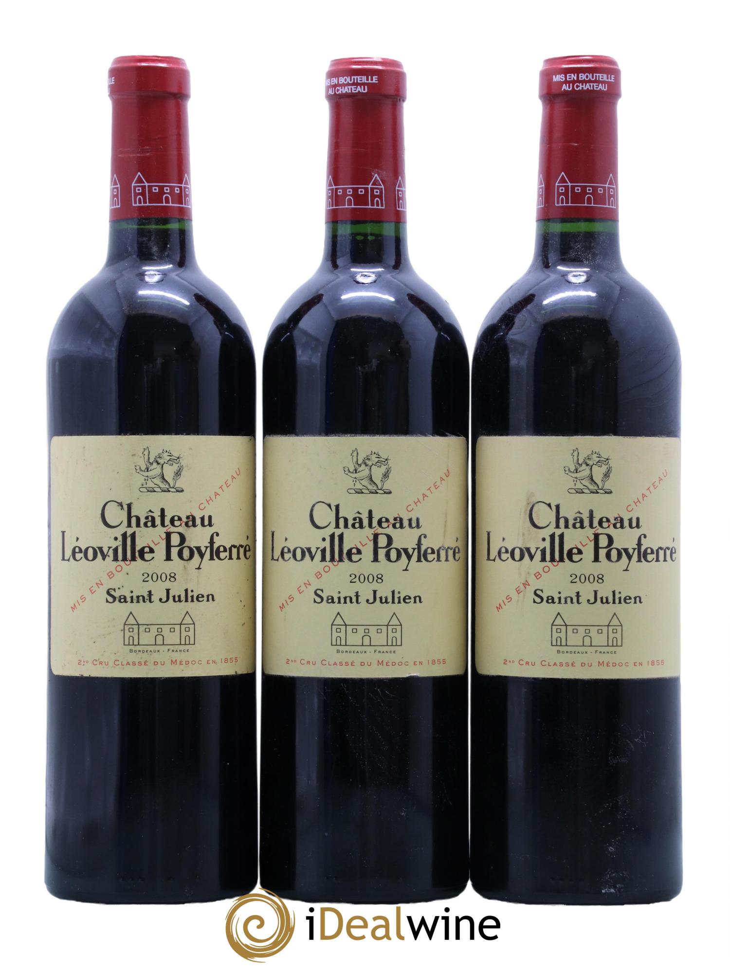 Château Léoville Poyferré 2ème Grand Cru Classé 2008 - Lot de 3 bouteilles - 0