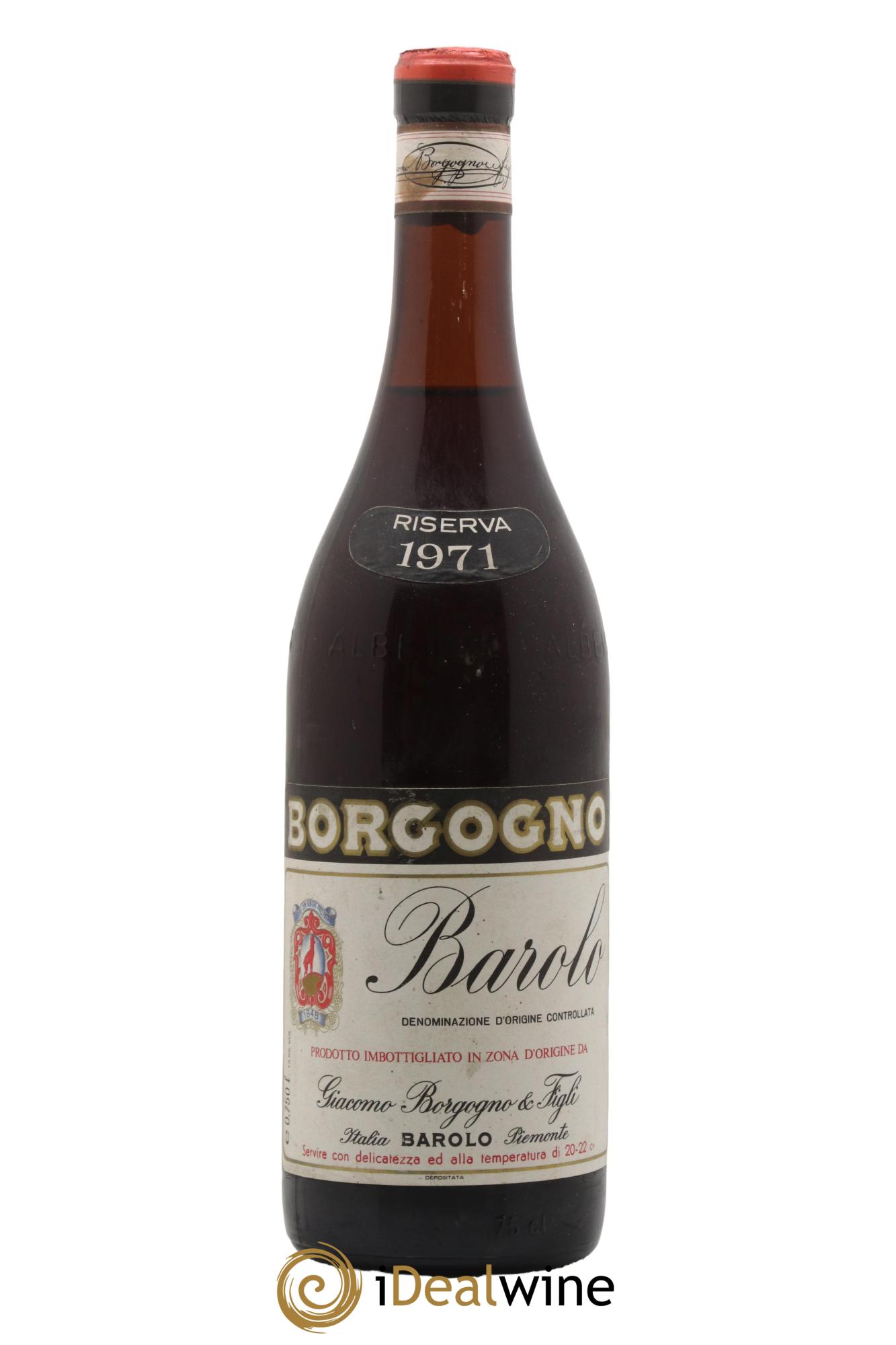 Barolo DOCG Riserva Giacomo Borgogno 1971 - Lotto di 1 bottiglia - 0