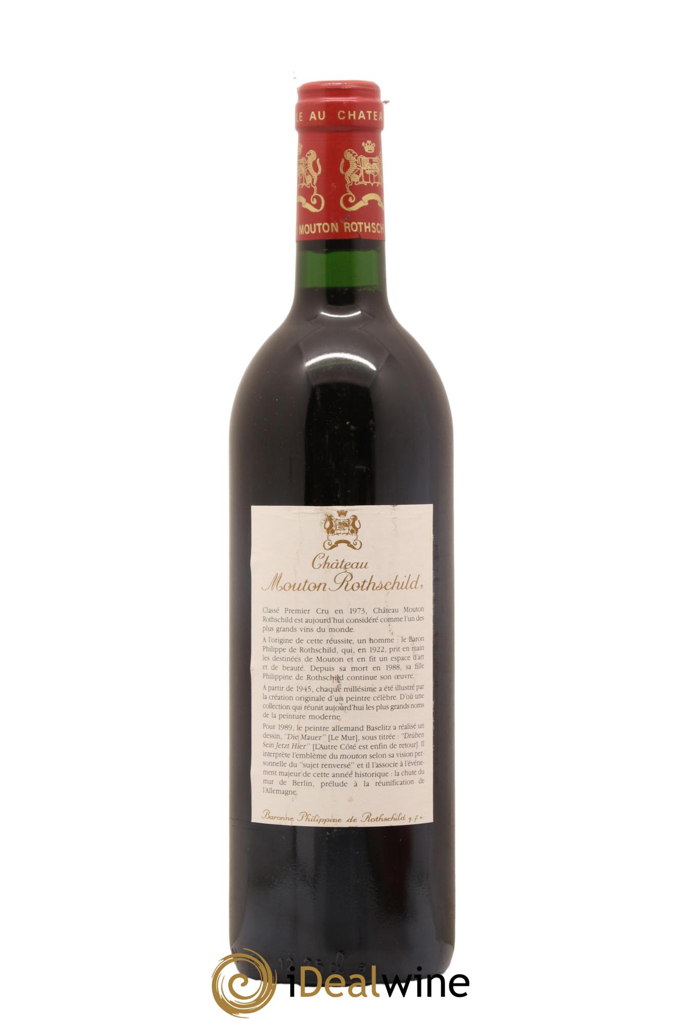 Château Mouton Rothschild 1er Grand Cru Classé 1989 - Lot de 1 bouteille - 1