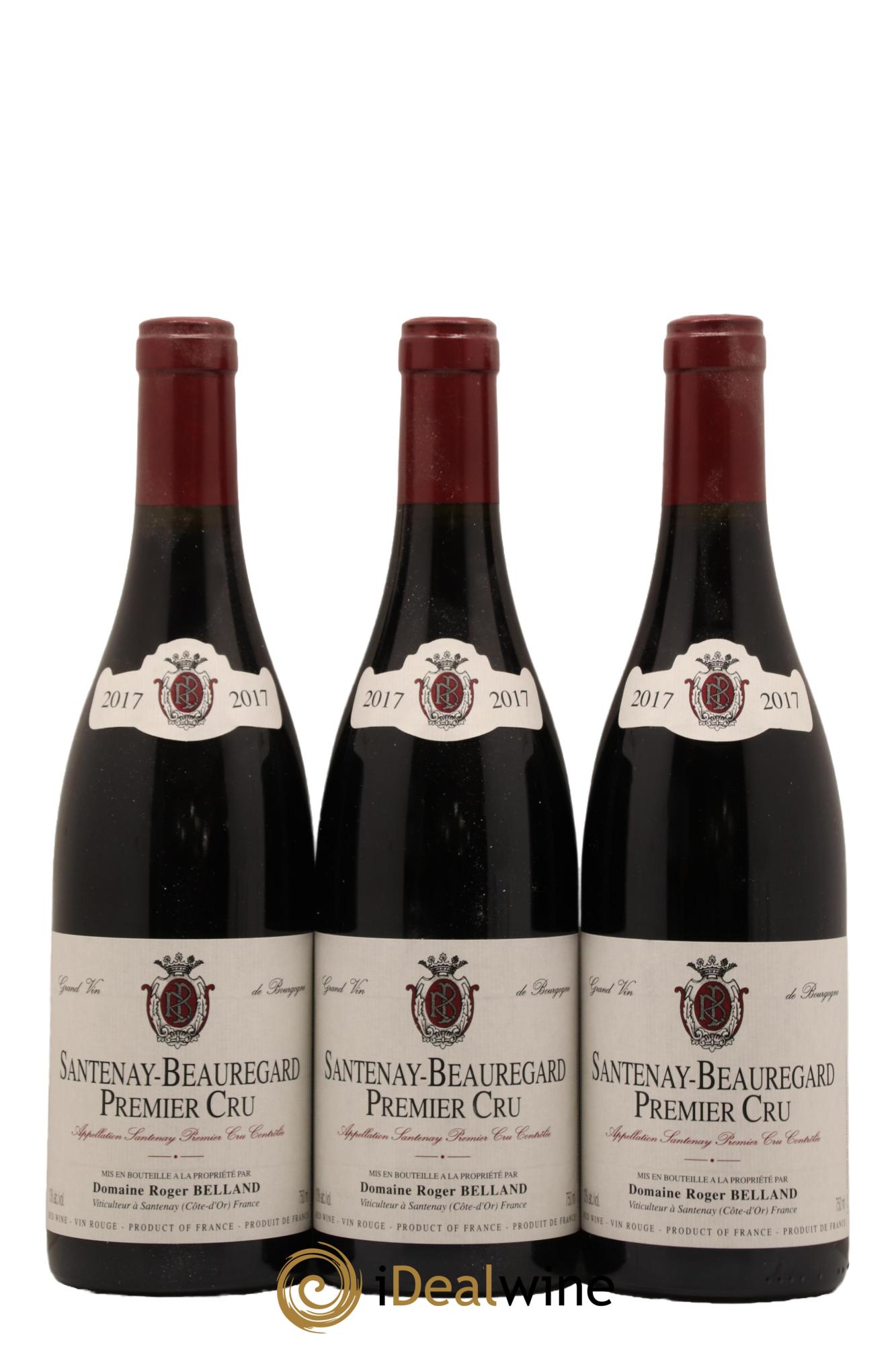 Santenay 1er Cru Beauregard Roger Belland 2017 - Lot de 3 bouteilles - 0