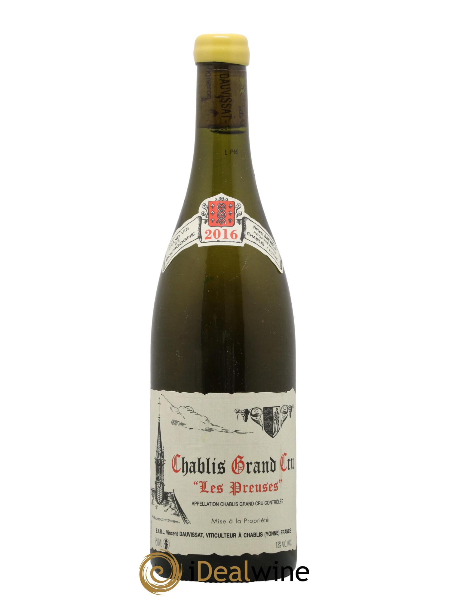 Chablis Grand Cru Les Preuses Jean & Sébastien Dauvissat 2016 - Lot de 1 bouteille - 0