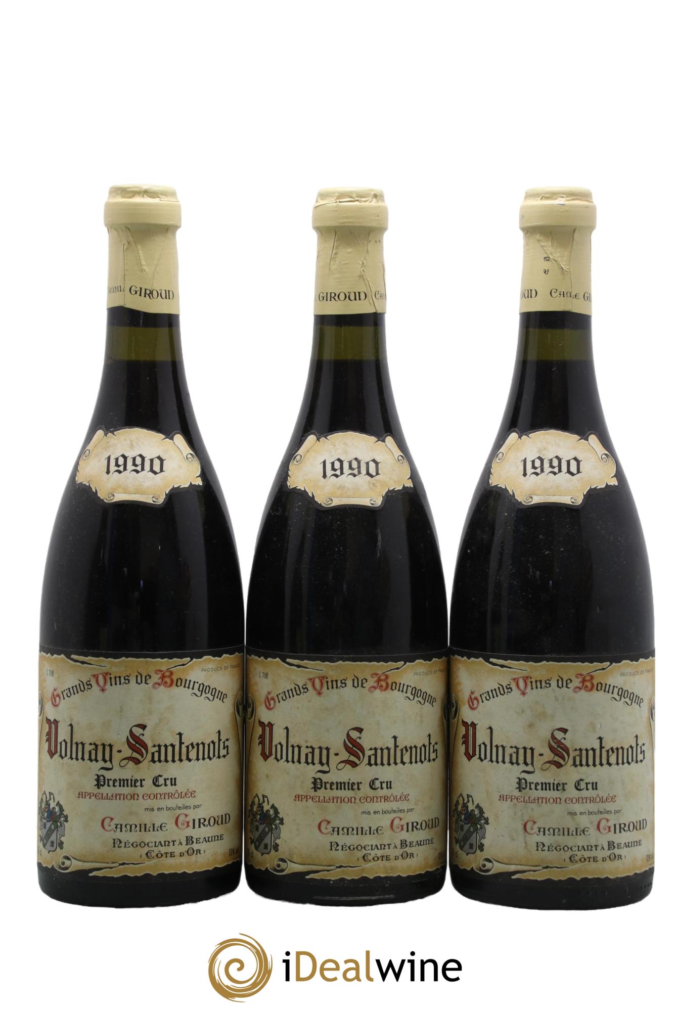 Volnay 1er Cru Santenots Giroud 1990 - Lot de 3 bouteilles - 0