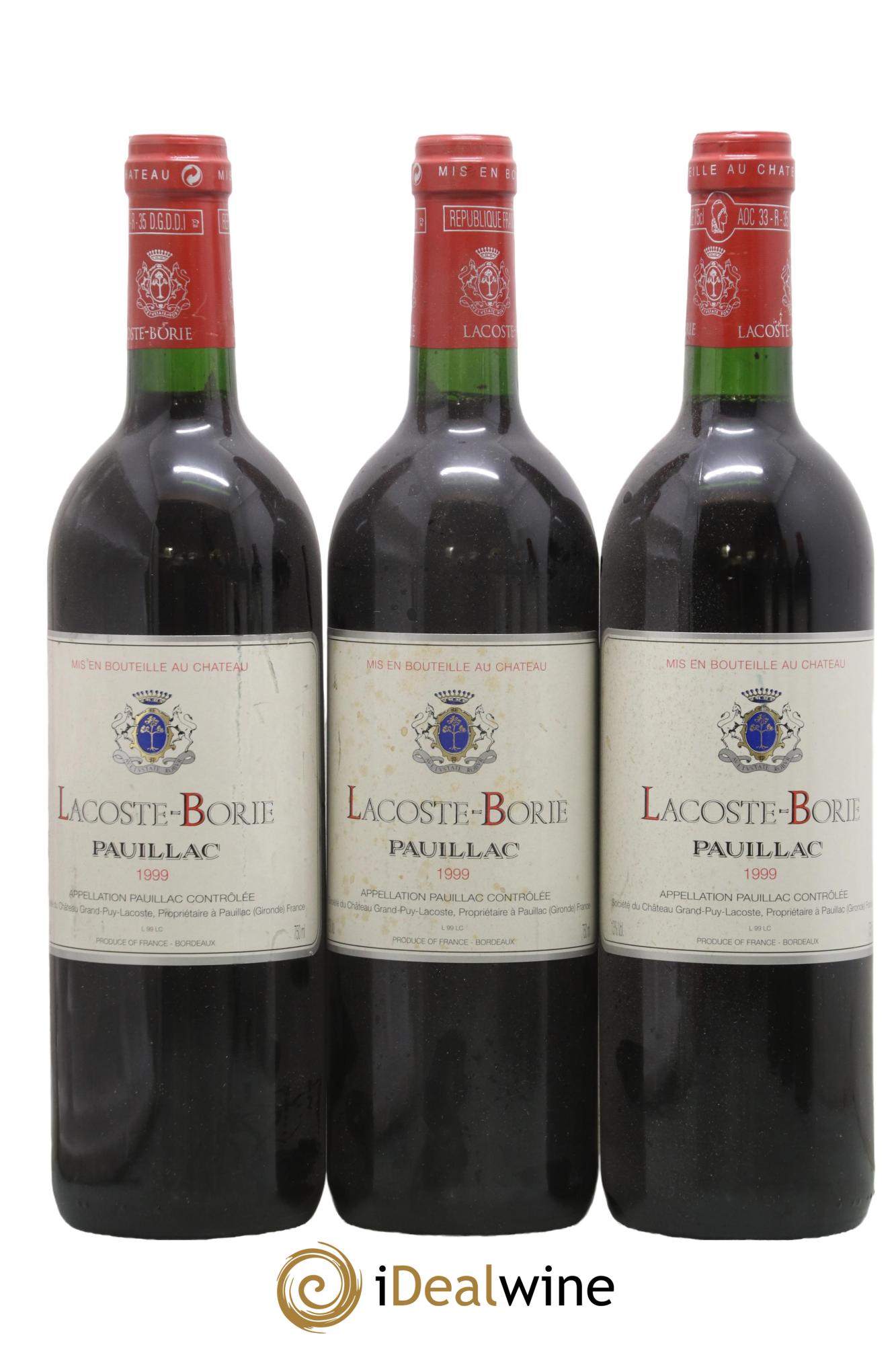 Lacoste Borie 1999 - Lot de 3 bouteilles - 0
