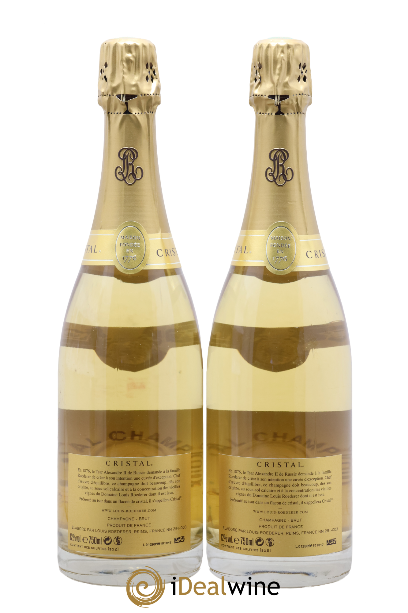 Cristal Louis Roederer 2008 - Lot of 2 bottles - 1