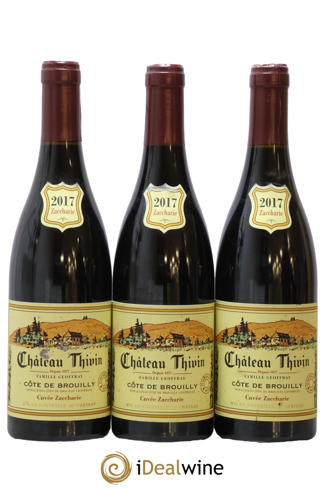 Côte de Brouilly Cuvée Zaccharie Château Thivin 2017 - Lot de 3 bouteilles - 0