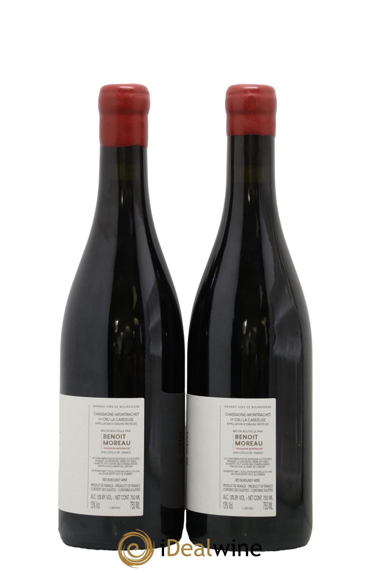 Chassagne-Montrachet 1er Cru La Cardeuse - Benoit Moreau 2022 - Lot de 2 bouteilles - 1