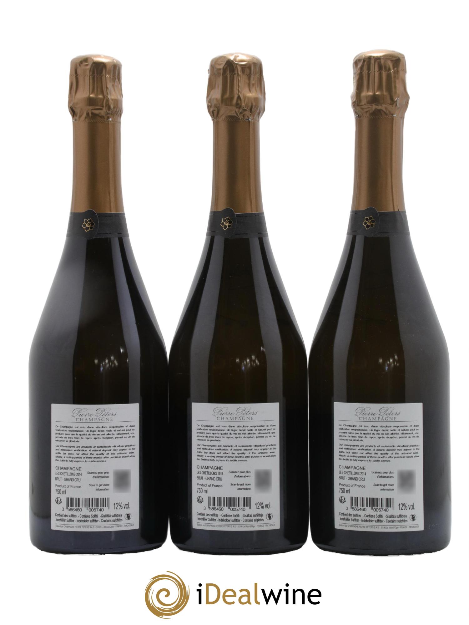Cuvée Spéciale les Chétillons Blanc de Blancs Brut Pierre Péters  2014 - Lot of 3 bottles - 1