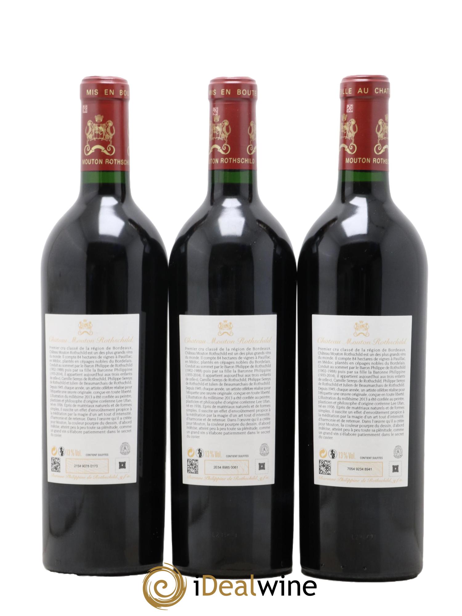 Château Mouton Rothschild 1er Grand Cru Classé 2013 - Lot de 3 bouteilles - 1