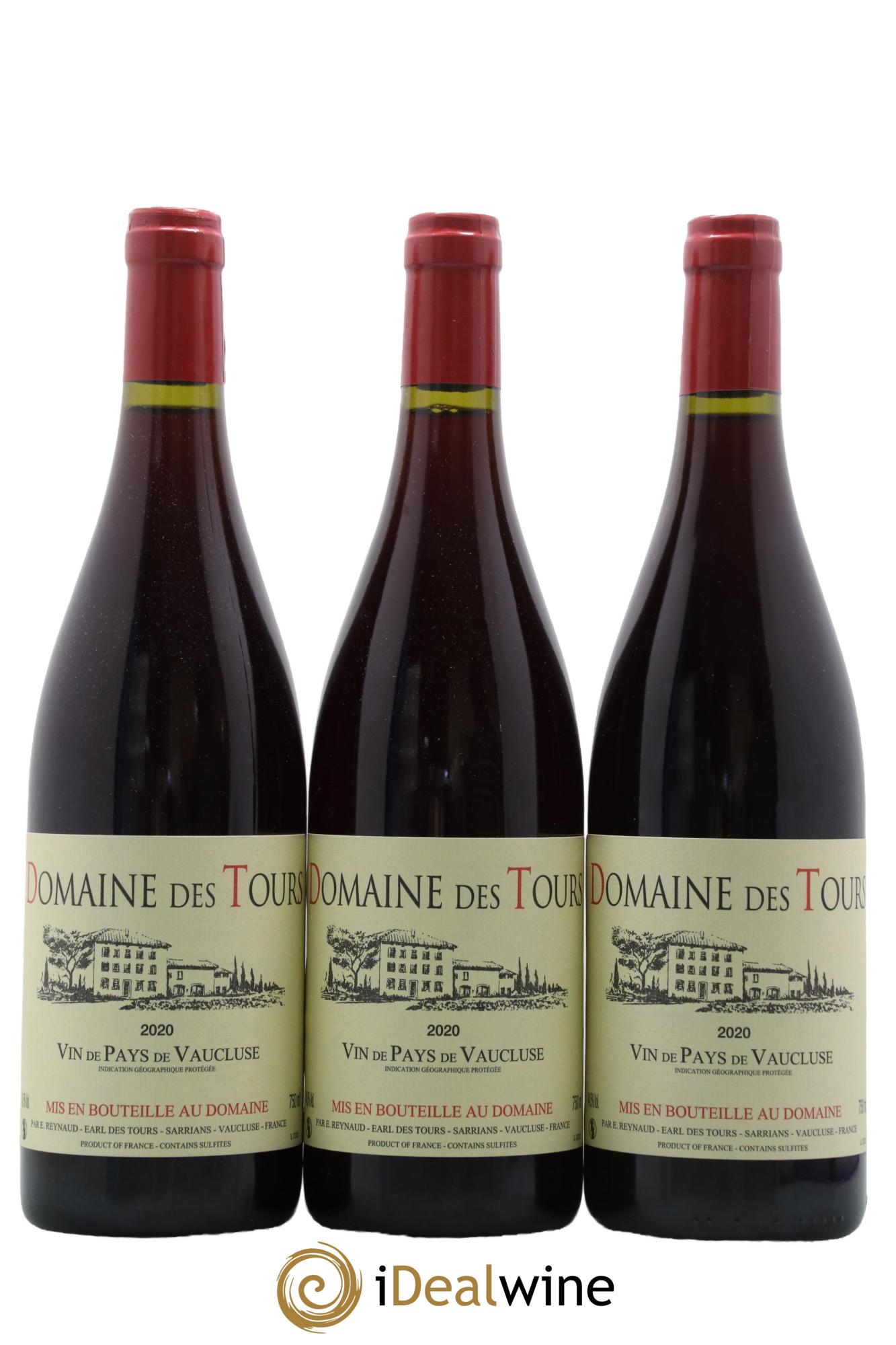 Vaucluse (Vin de Pays de Vaucluse) Domaine des Tours Emmanuel Reynaud 2020 - Lot de 3 bouteilles - 0