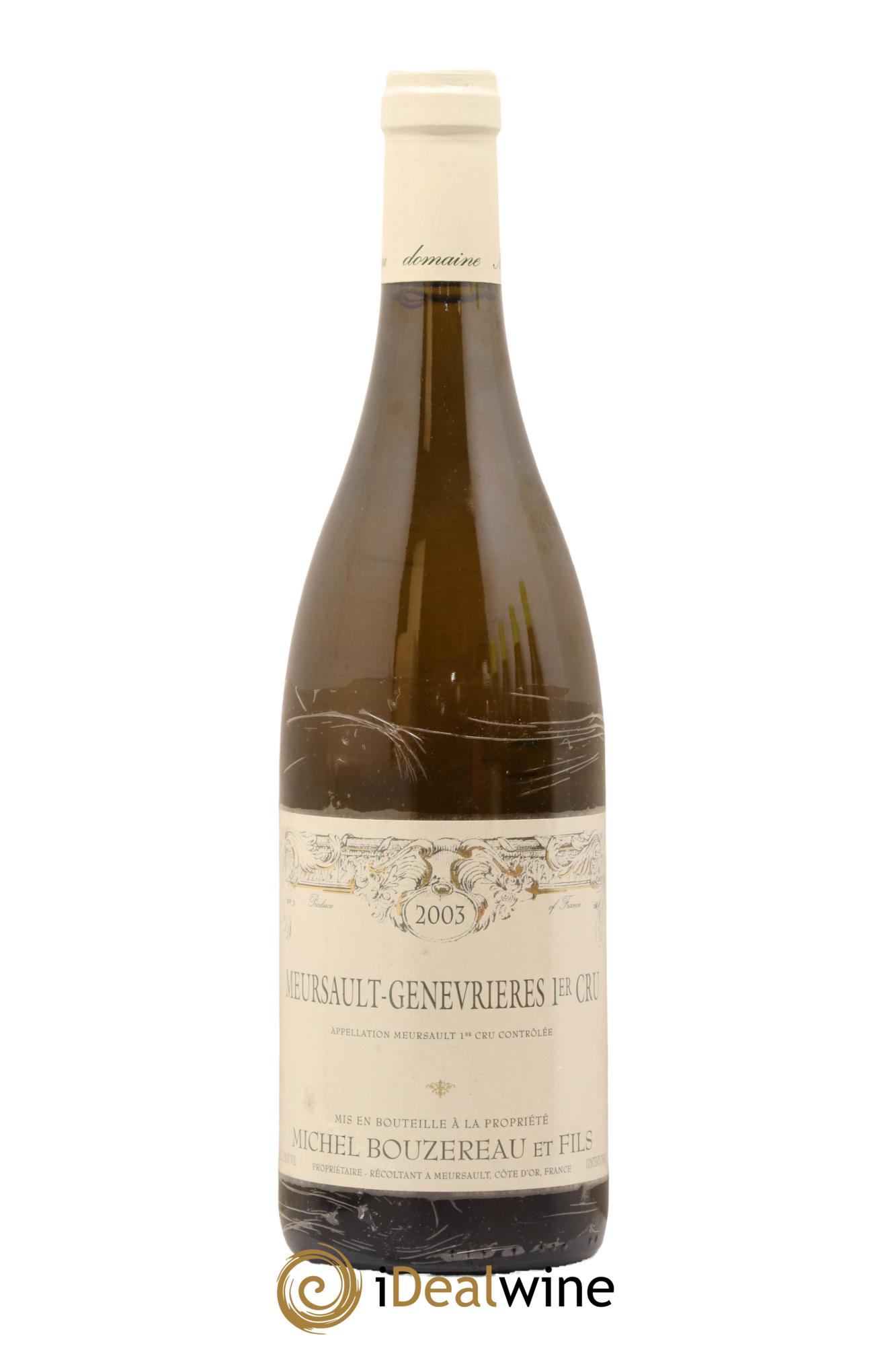 Meursault 1er Cru Les Genevrières Michel Bouzereau et Fils (Domaine) 2003 - Lot de 1 bouteille - 0