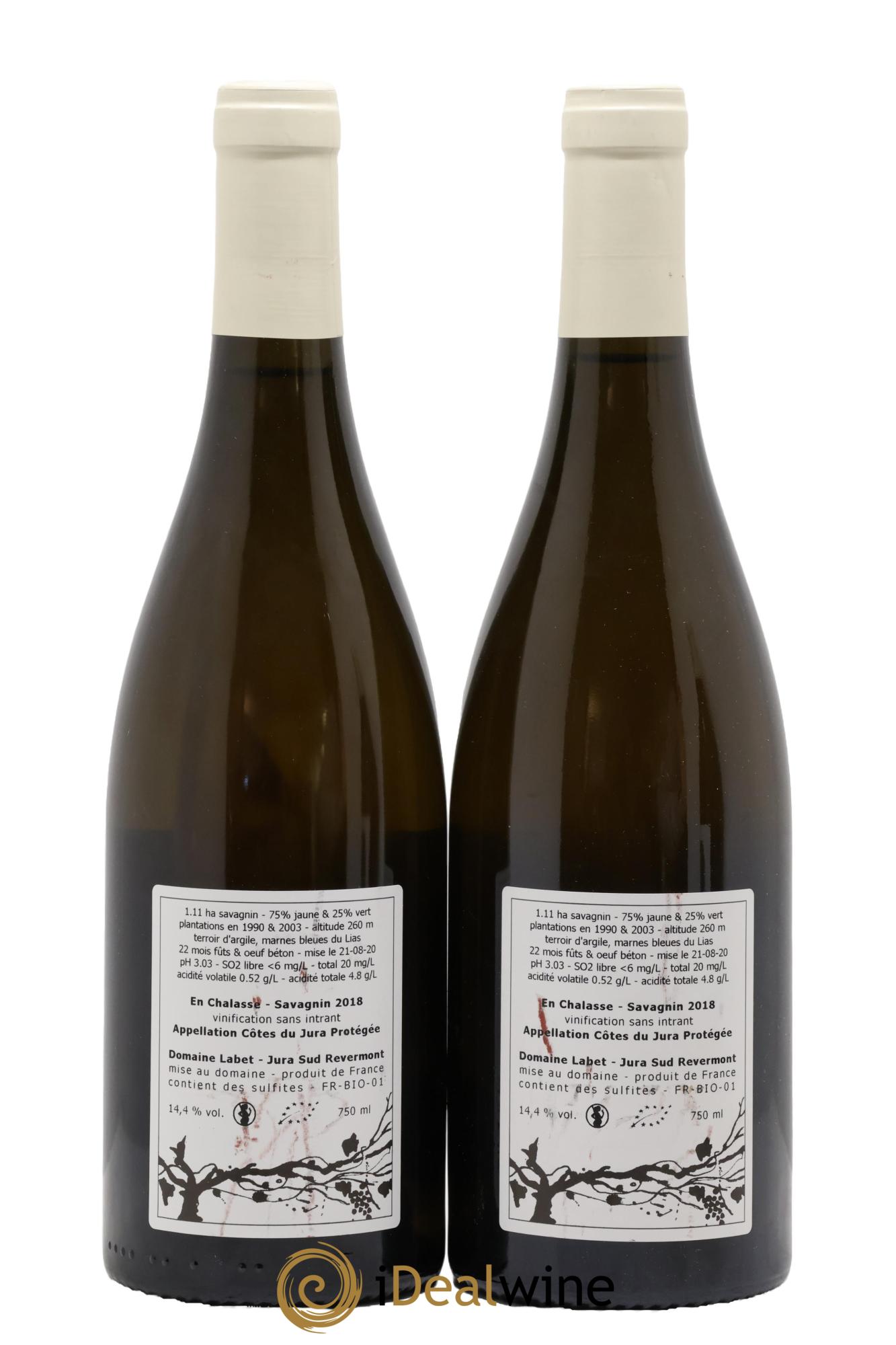 Côtes du Jura Fleur de Savagnin En Chalasse Romain - Julien - Charline Labet 2018 - Posten von 2 Flaschen - 1