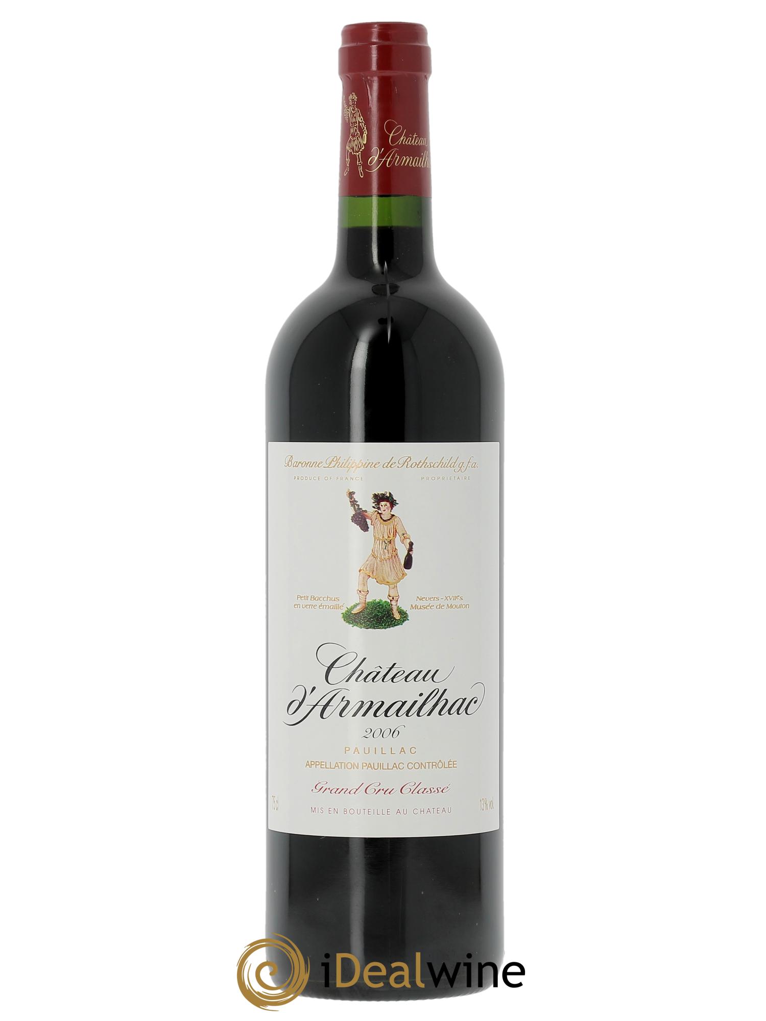 Château d' Armailhac - Mouton Baron(ne) Philippe 5ème Grand Cru Classé (CBO à partir de 6 bts) 2006 - Lot de 1 bouteille - 0