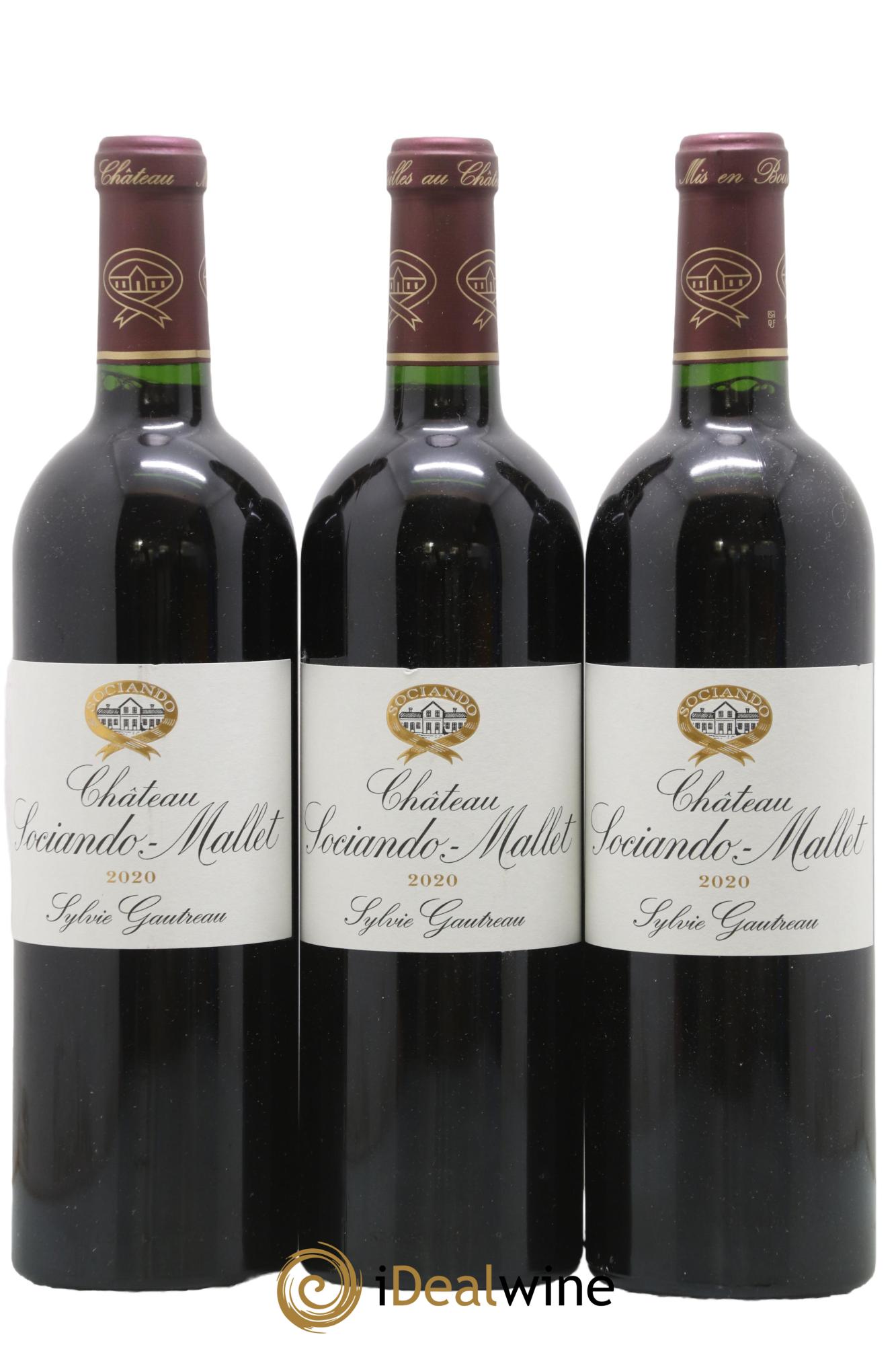 Château Sociando Mallet 2020 - Lotto di 3 bottiglie - 0