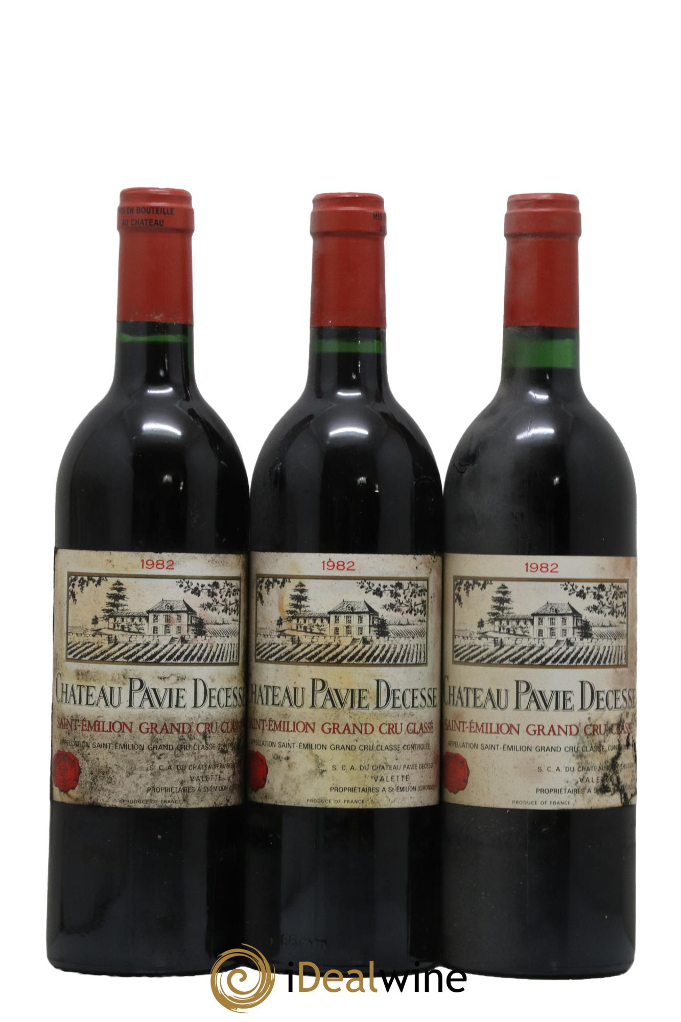 Château Pavie Decesse Grand Cru Classé 1982 - Lot of 3 bottles - 0