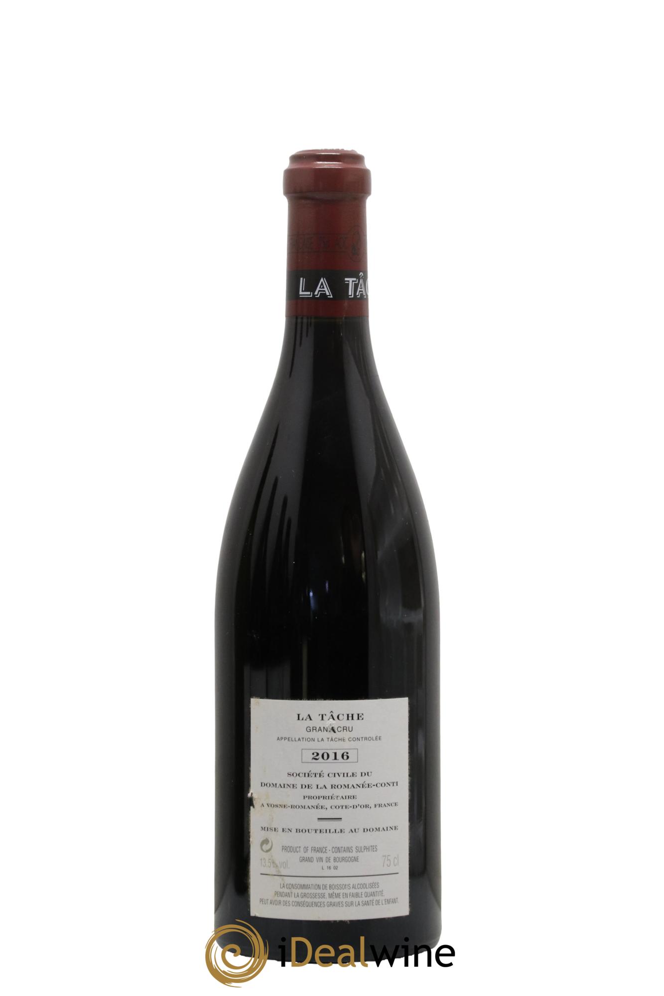La Tâche Grand Cru Domaine de la Romanée-Conti 2016 - Lot of 1 bottle - 1
