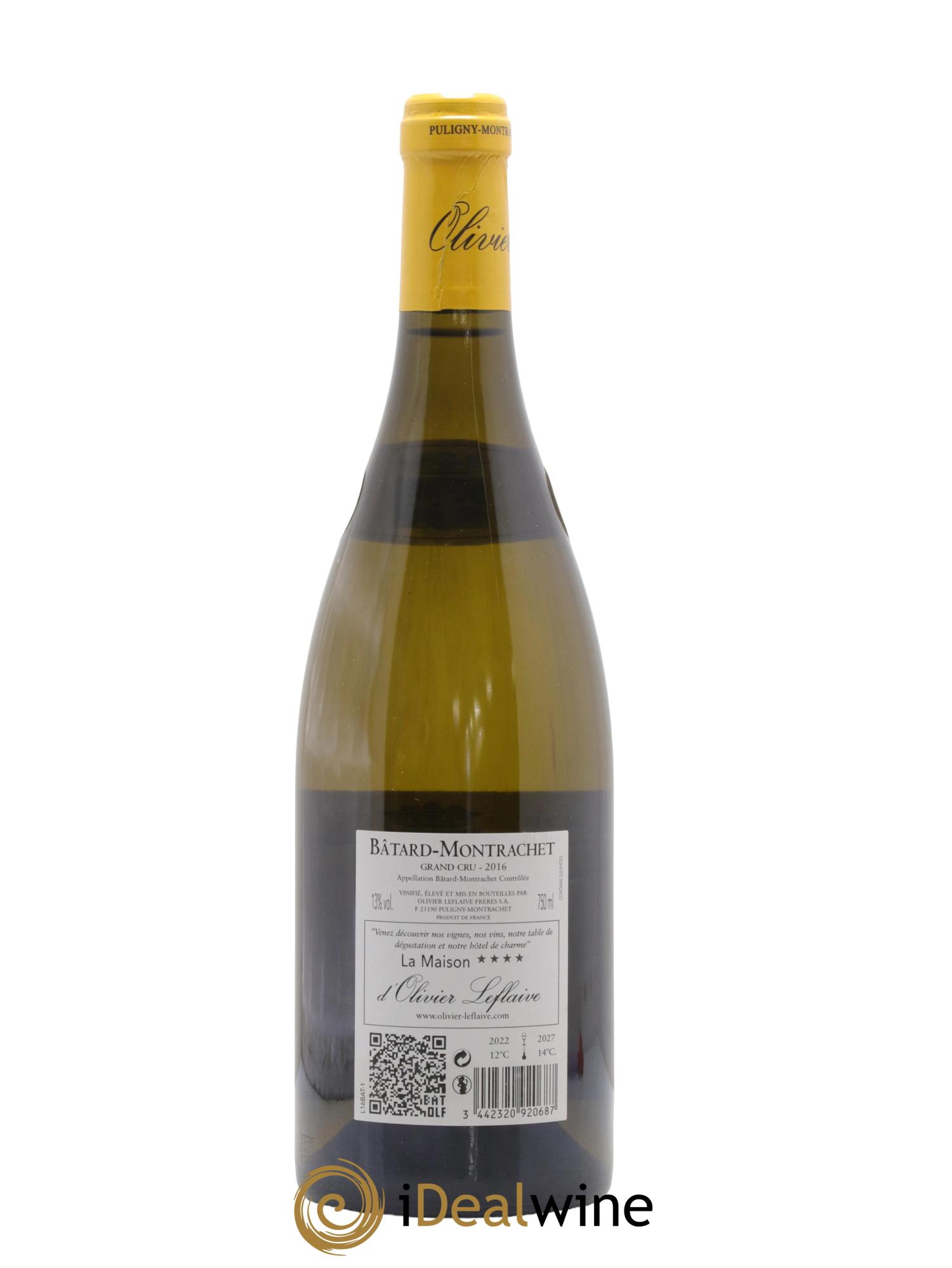Bâtard-Montrachet Grand Cru Olivier Leflaive 2016 - Lot de 1 bouteille - 1