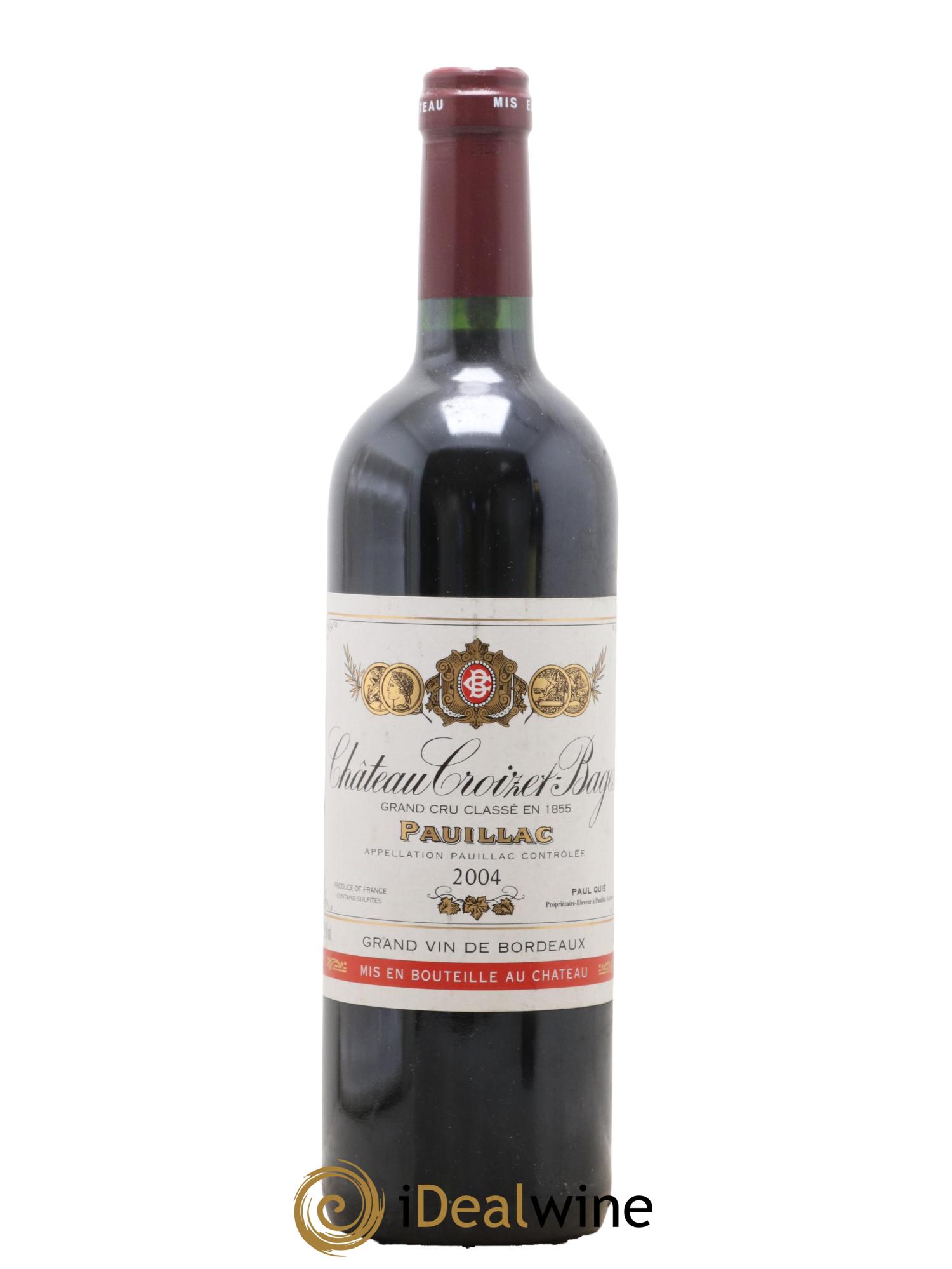 Château Croizet Bages 5ème Grand Cru Classé 2004 - Lot de 1 bouteille - 0