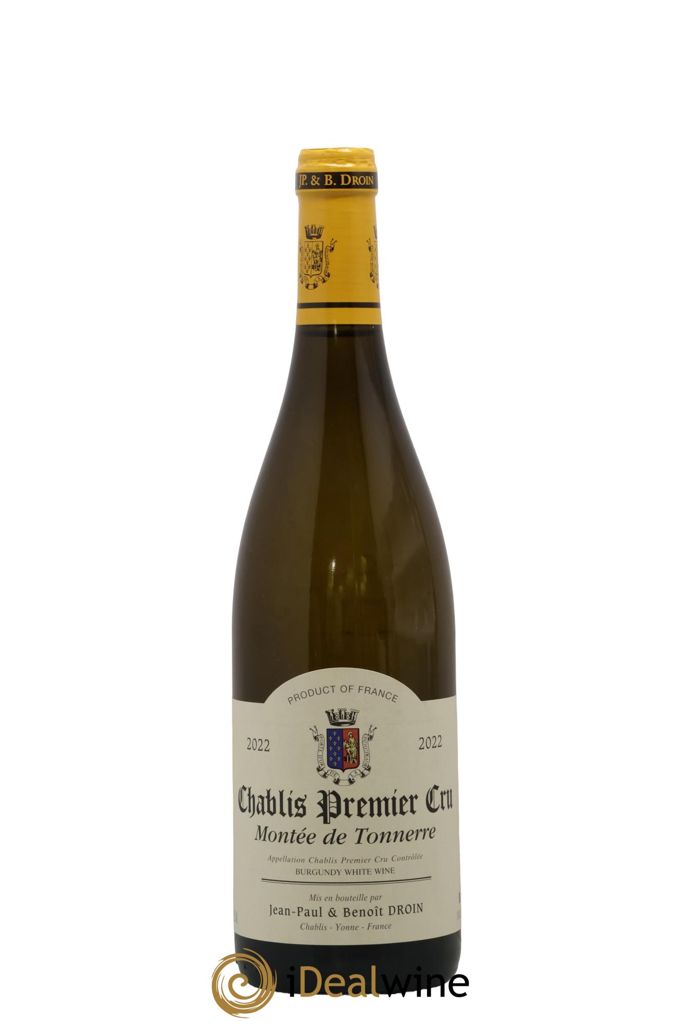 Chablis 1er Cru Montée de Tonnerre Jean-Paul & Benoît Droin (Domaine) 2022 - Lot de 1 bouteille - 0