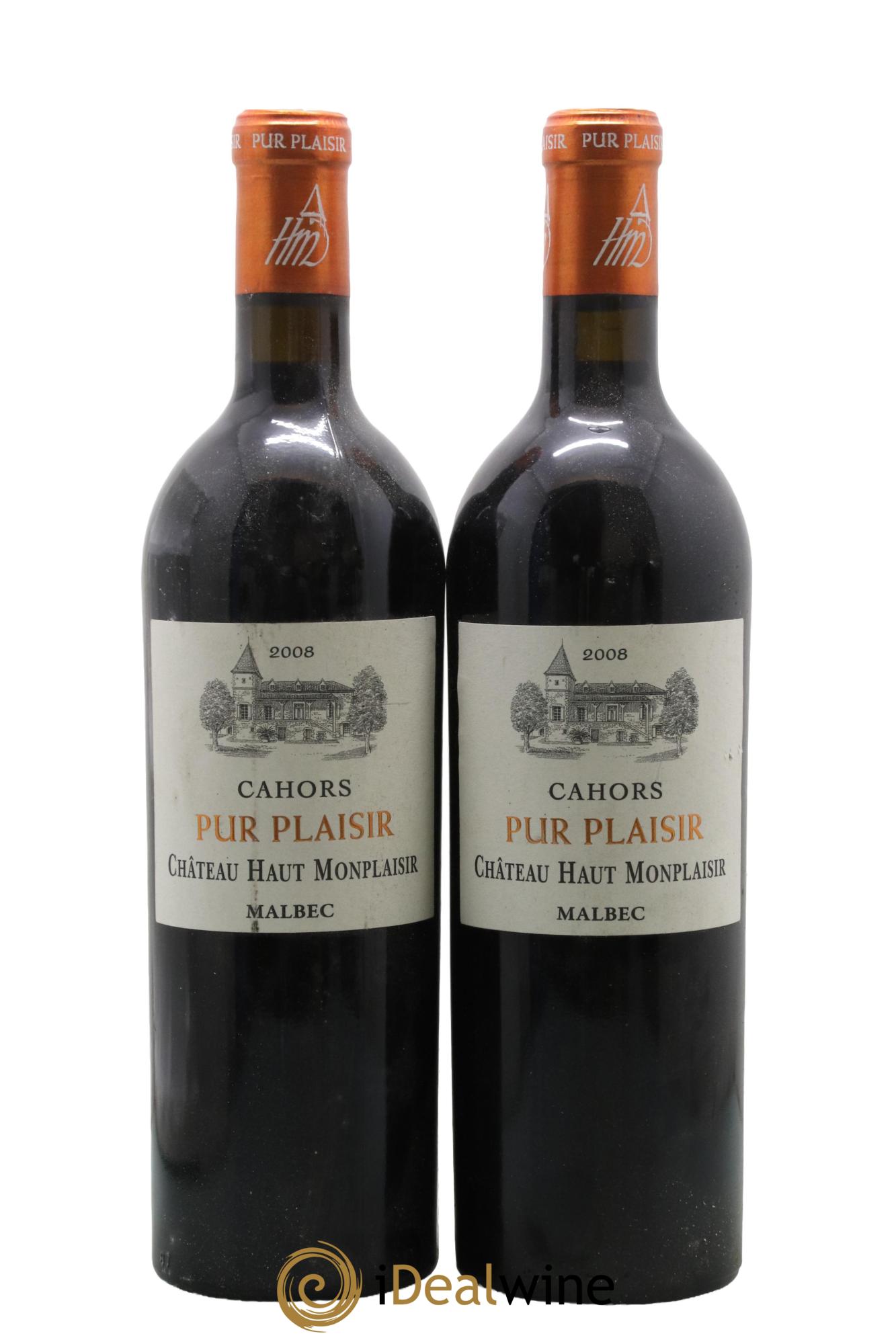 Cahors Pur Plaisir Château Haut-Monplaisir 2008 - Lot de 2 bouteilles - 0