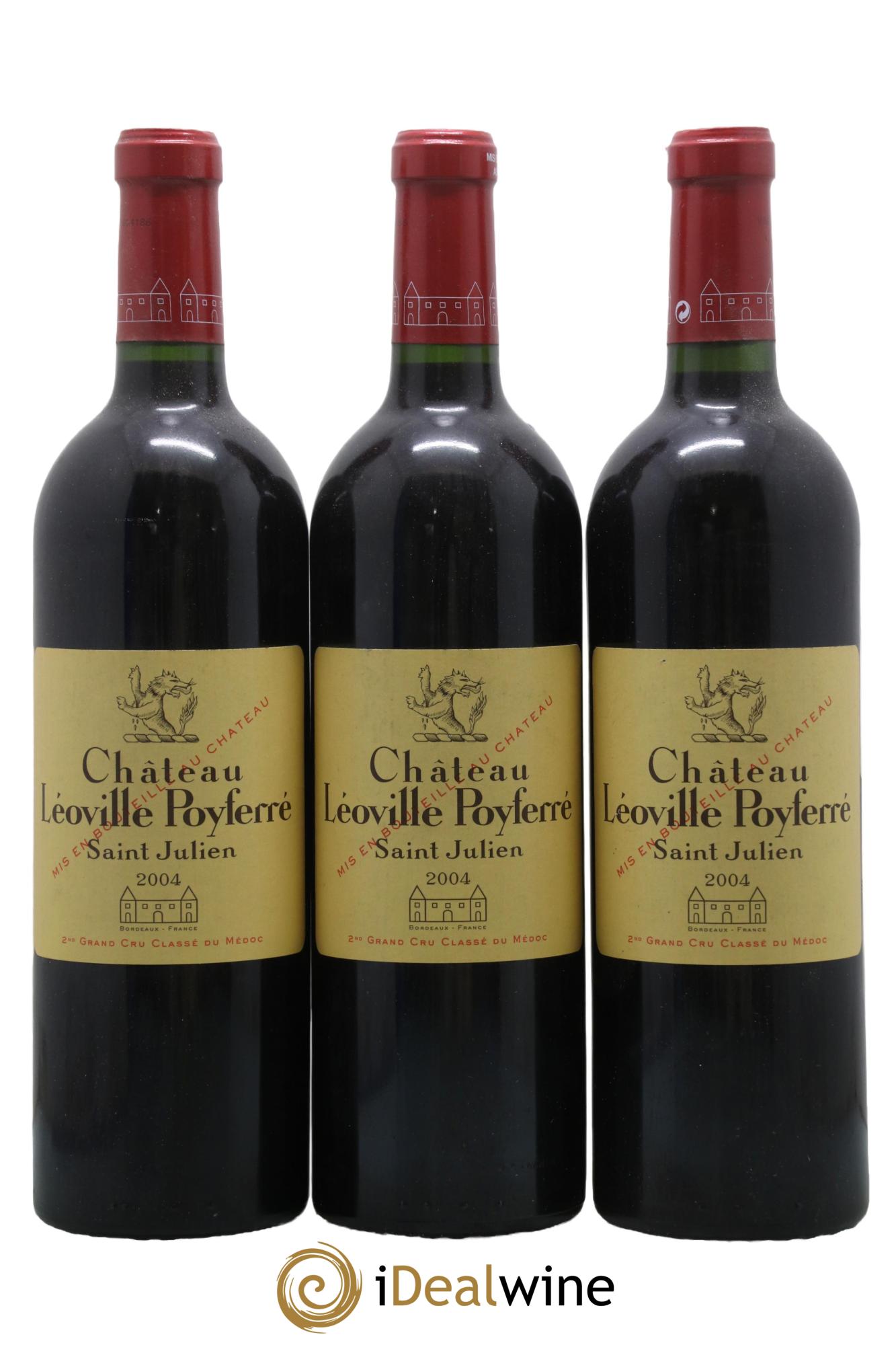 Château Léoville Poyferré 2ème Grand Cru Classé 2004 - Lot de 3 bouteilles - 0