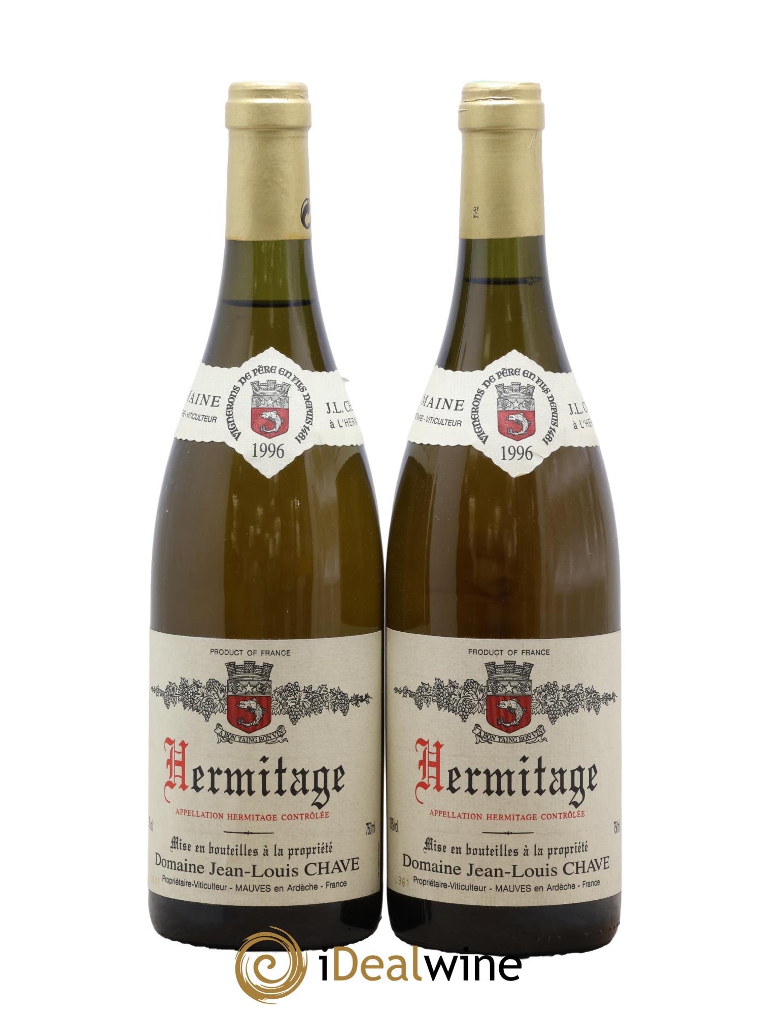 Hermitage Jean-Louis Chave 1996 - Lot de 2 bouteilles - 0