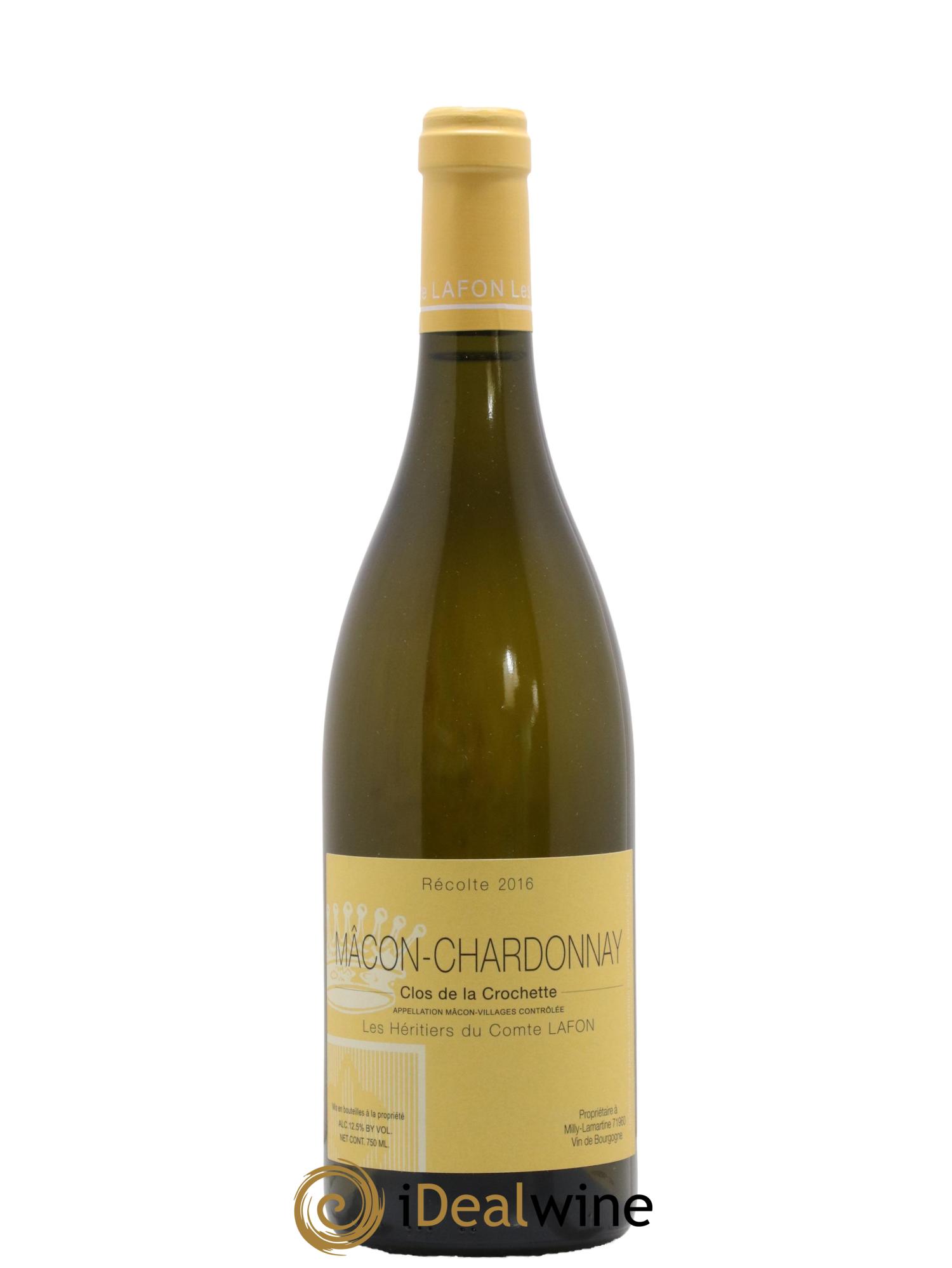 Mâcon Clos de la Crochette Héritiers du Comte Lafon (Domaine des) 2016 - Lot de 1 bouteille - 0