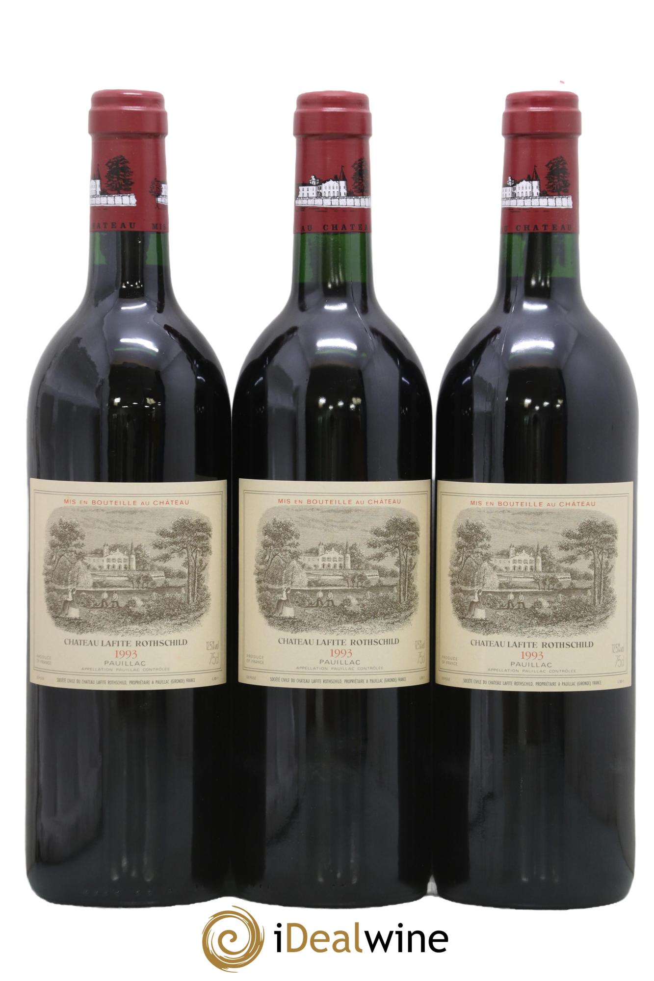Château Lafite Rothschild 1er Grand Cru Classé 1993 - Lot de 3 bouteilles - 0