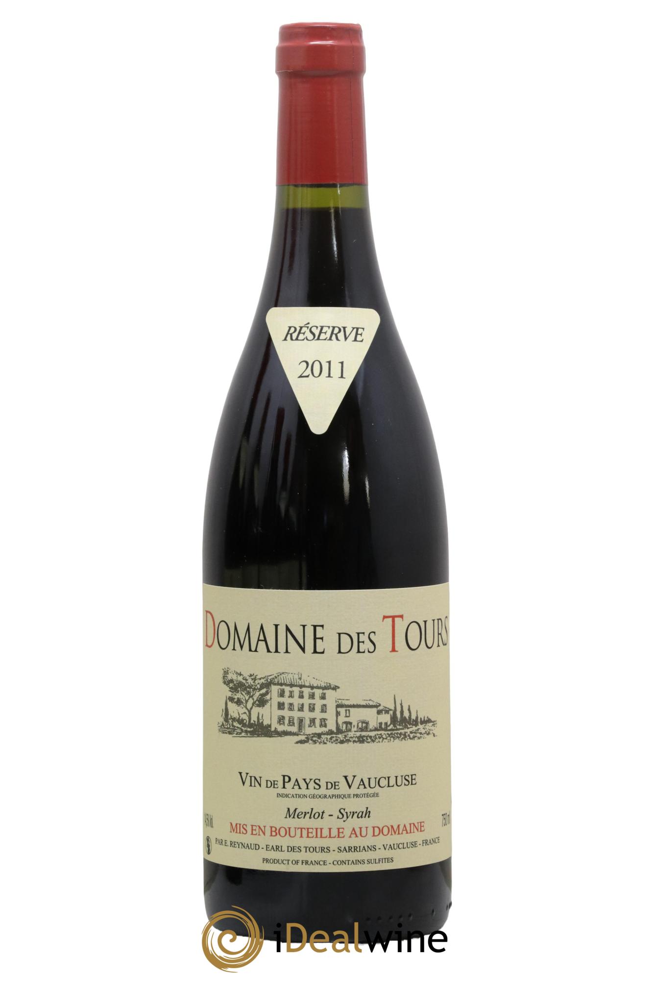 Vaucluse Domaine des Tours Merlot-Syrah Emmanuel Reynaud 2011 - Lot de 1 bouteille - 0