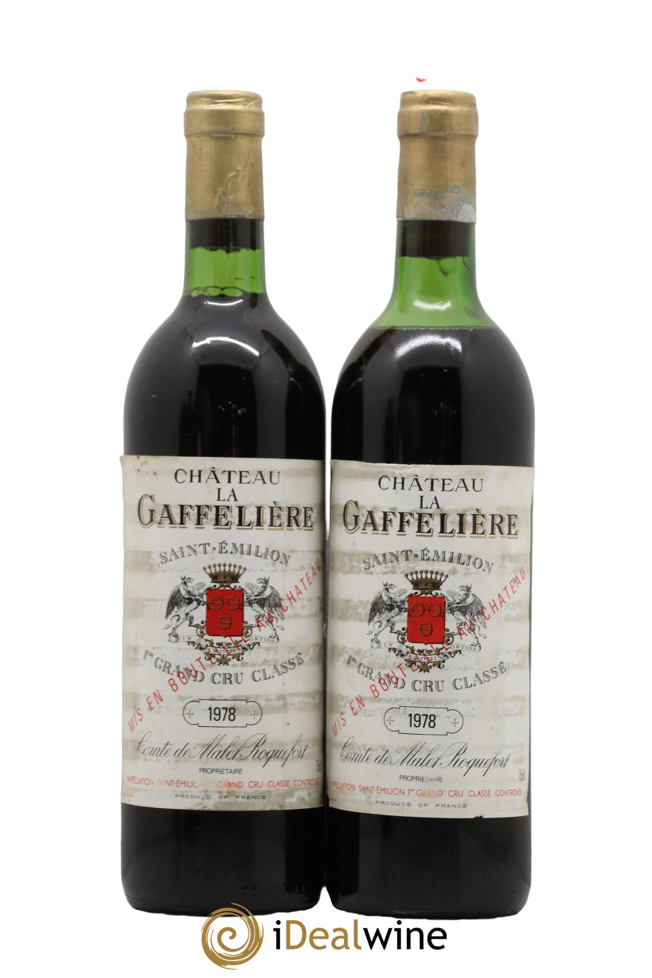Château la Gaffelière 1er Grand Cru Classé B 1978 - Lot de 2 bouteilles - 0