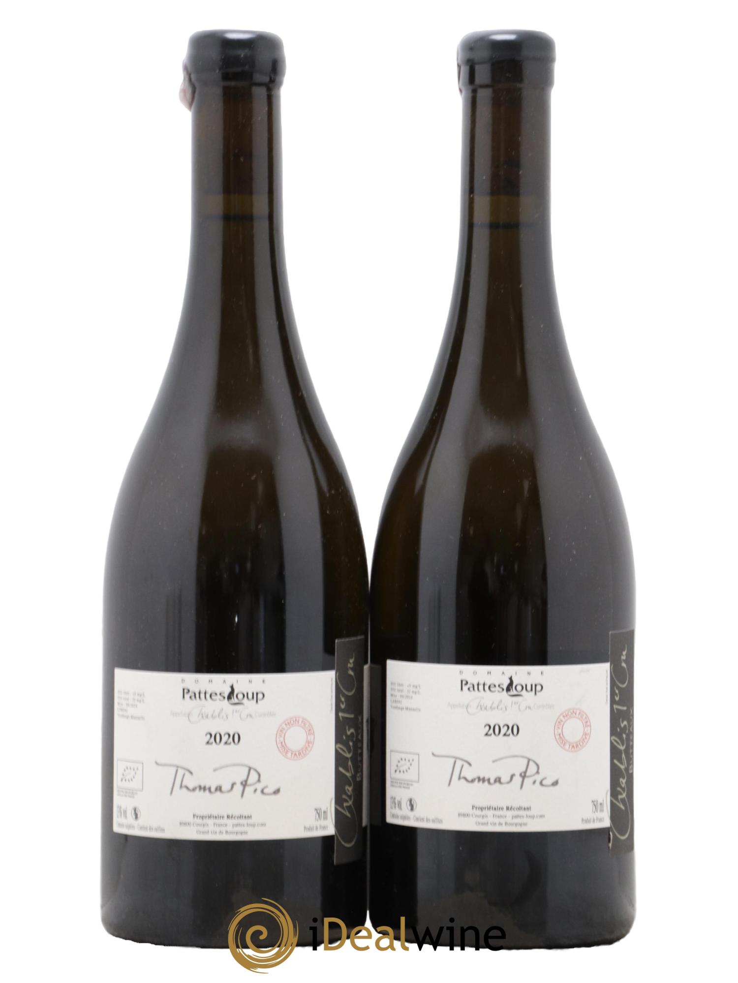 Chablis 1er Cru Butteaux Pattes Loup (Domaine) 2020 - Lot de 2 bouteilles - 1