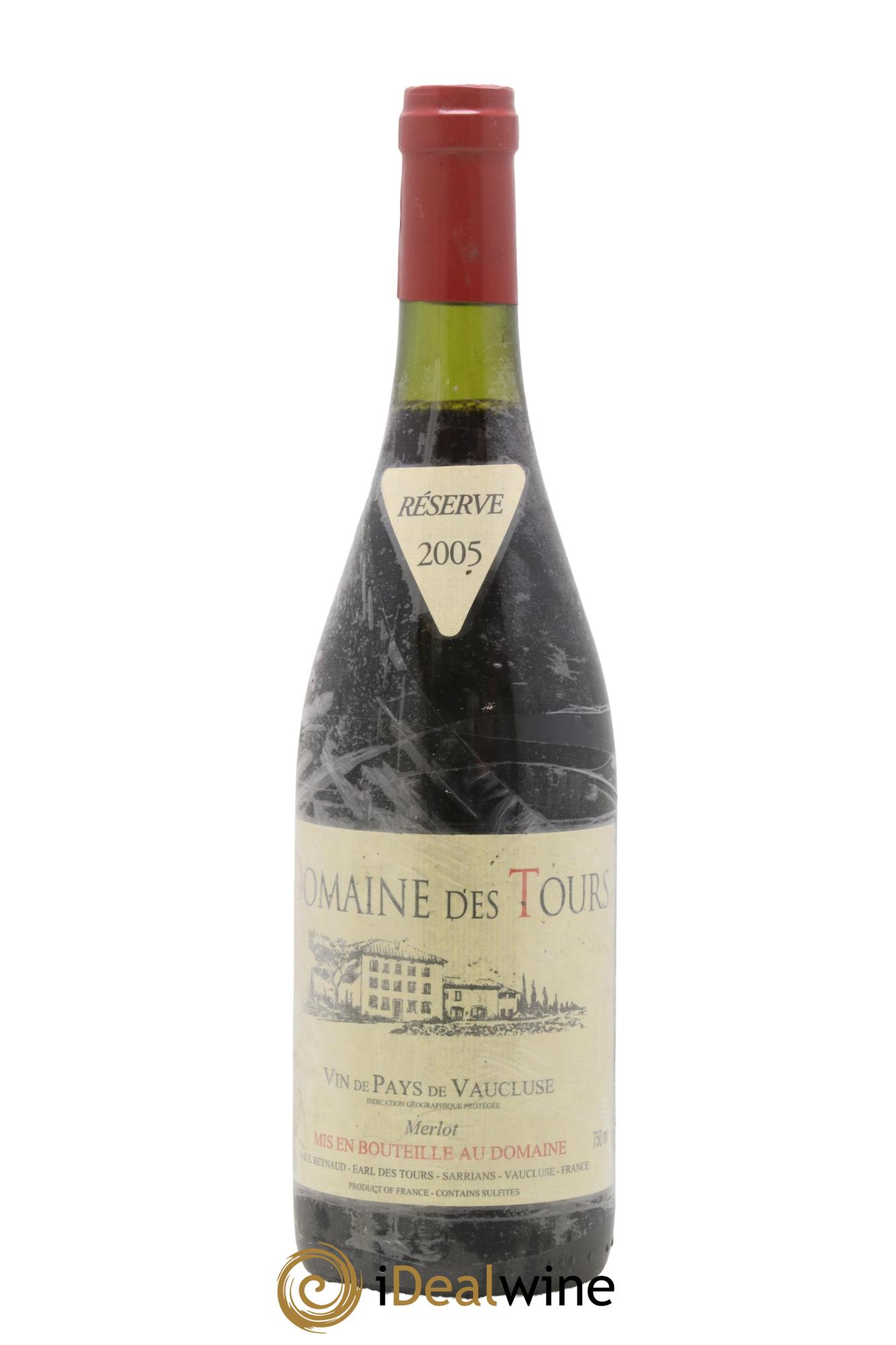 Vaucluse Domaine des Tours Merlot Emmanuel Reynaud 2005 - Lot de 1 bouteille - 0