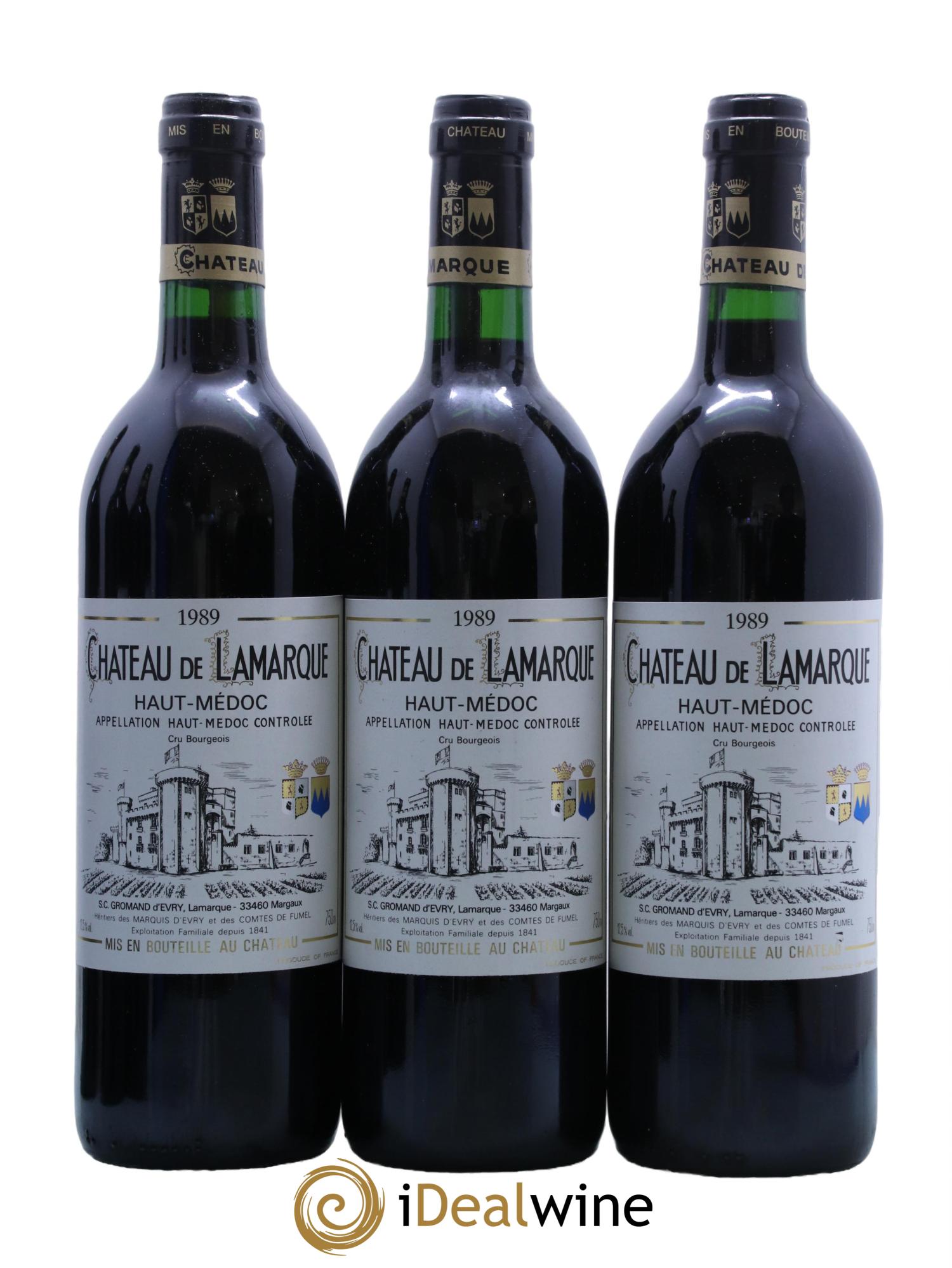 Château de Lamarque Cru Bourgeois 1989 - Lot de 6 bouteilles - 1