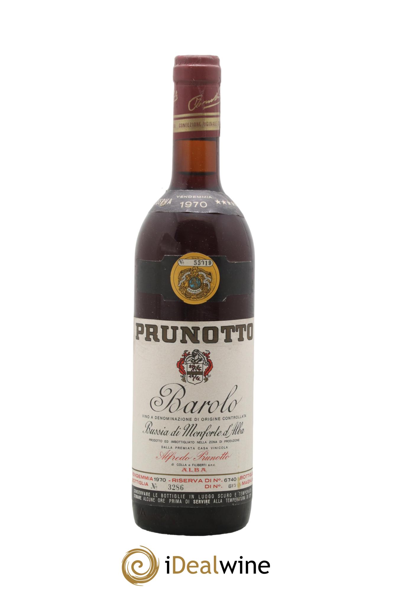 Barolo DOCG Riserva Bussia Prunotto - Marchesi Antinori 1970 - Lot de 1 bouteille - 0
