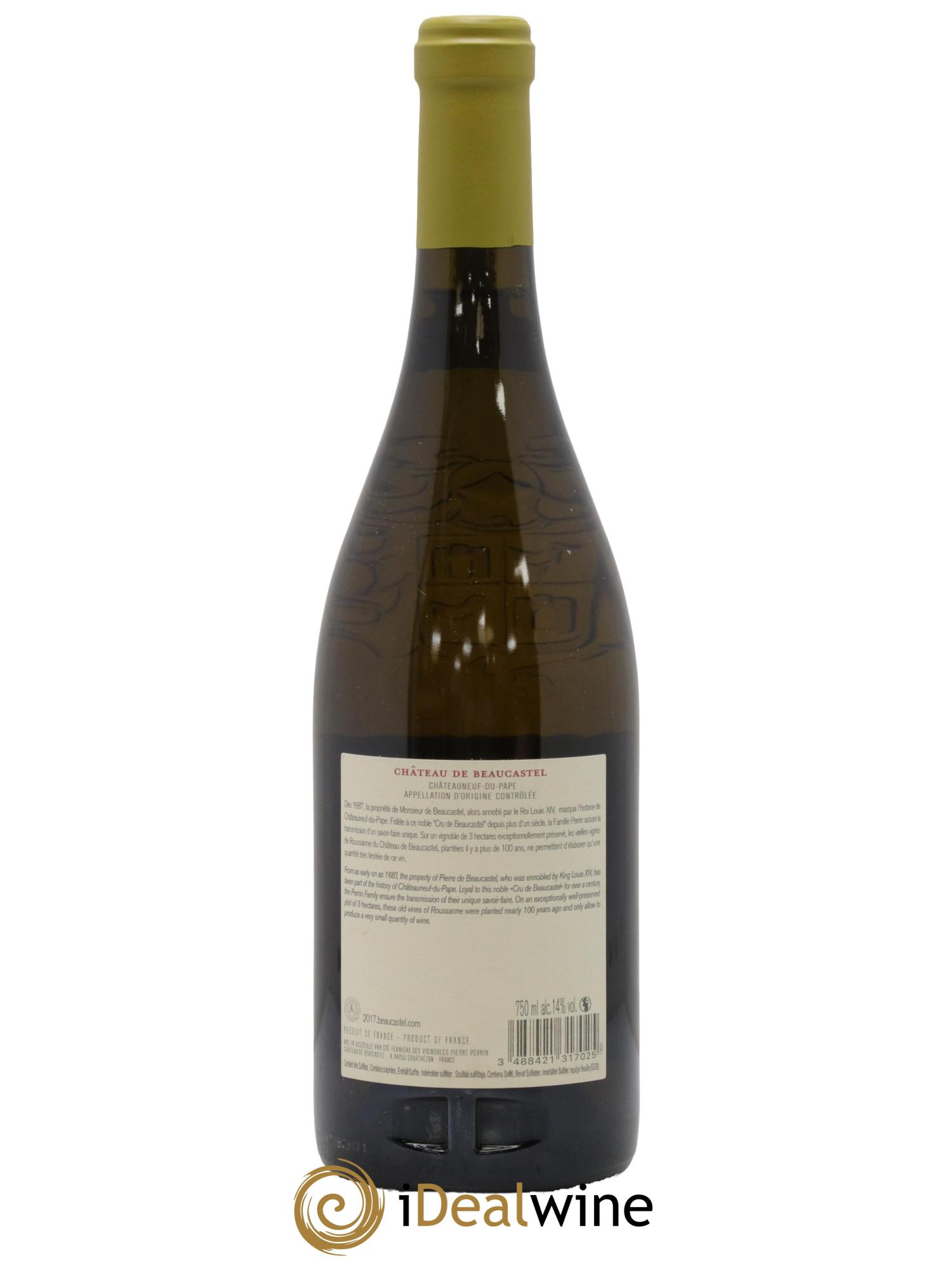 Châteauneuf-du-Pape Château de Beaucastel Vieilles vignes Roussanne Famille Perrin 2017 - Lot de 1 bouteille - 1