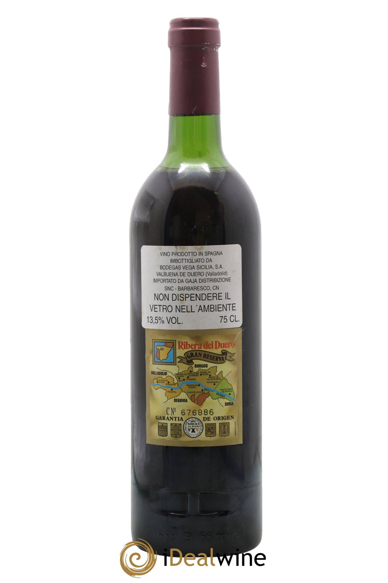Ribera Del Duero DO Vega Sicilia Unico Famille Alvarez 1986 - Lot de 1 bouteille - 1